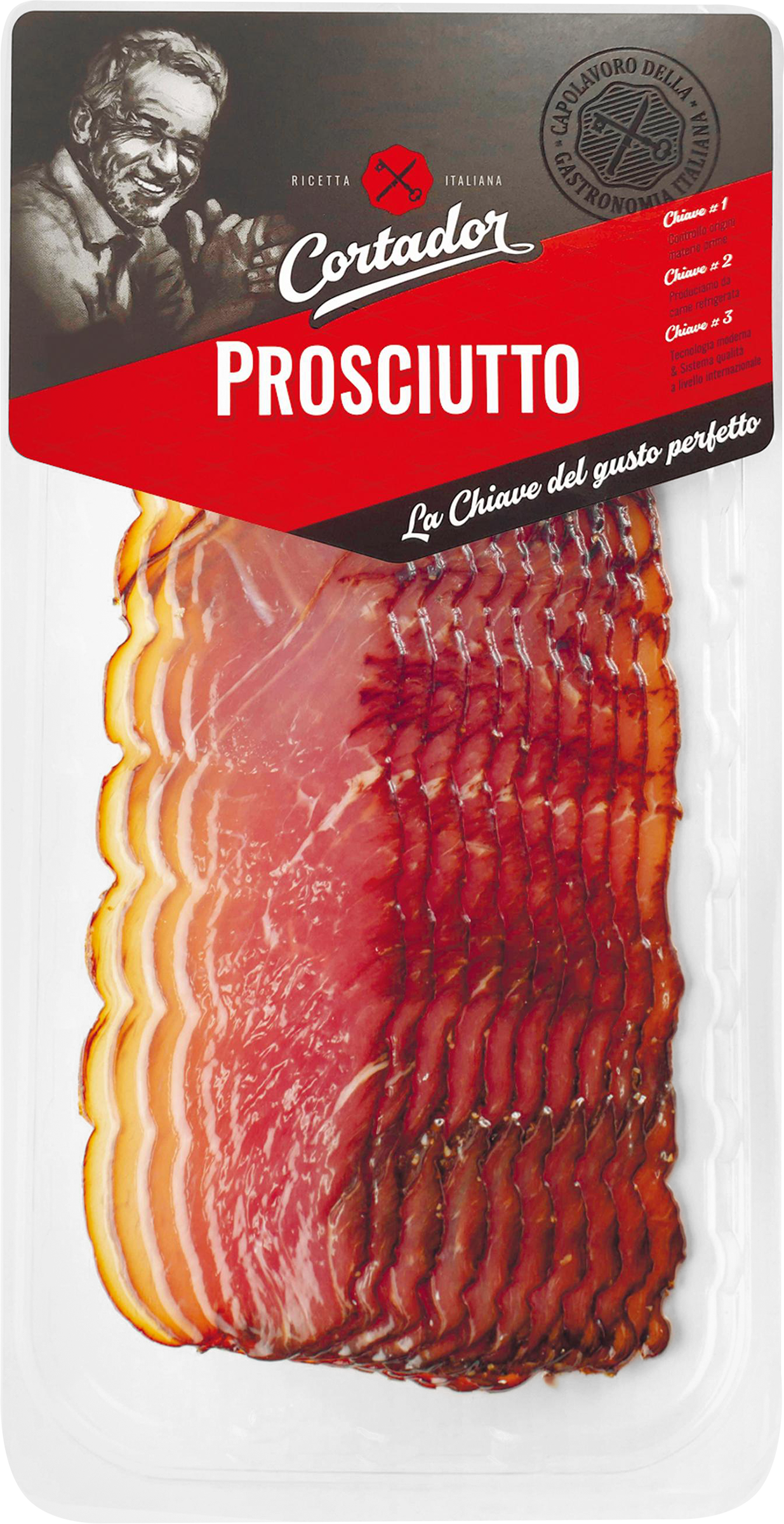 Изображение товара Прошутто сыровяленое CORTADOR нарезка 80г - деликатес из свинины