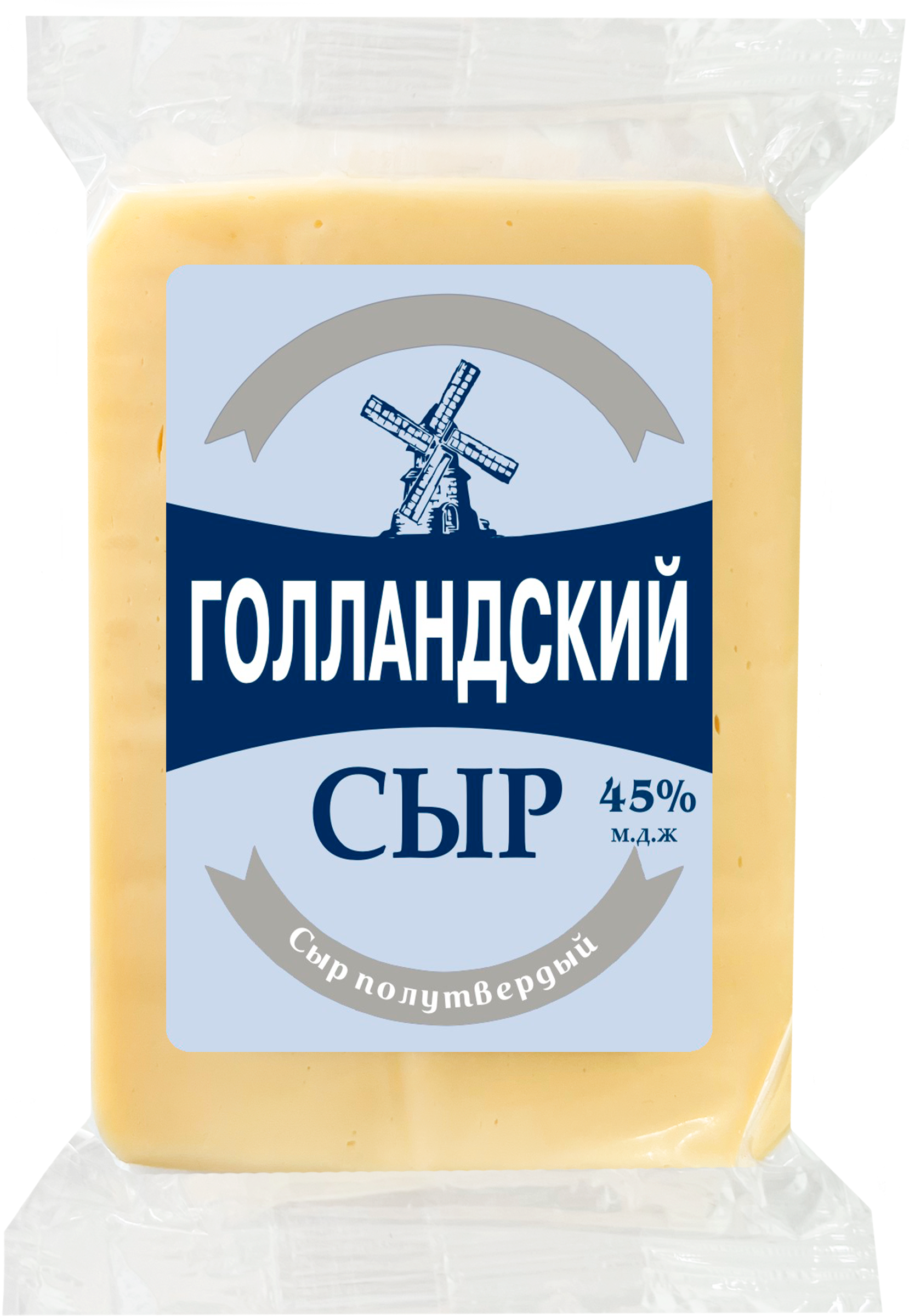 Изображение товара Полутвердый голландский сыр 45% 170г для бутербродов и кулинарии