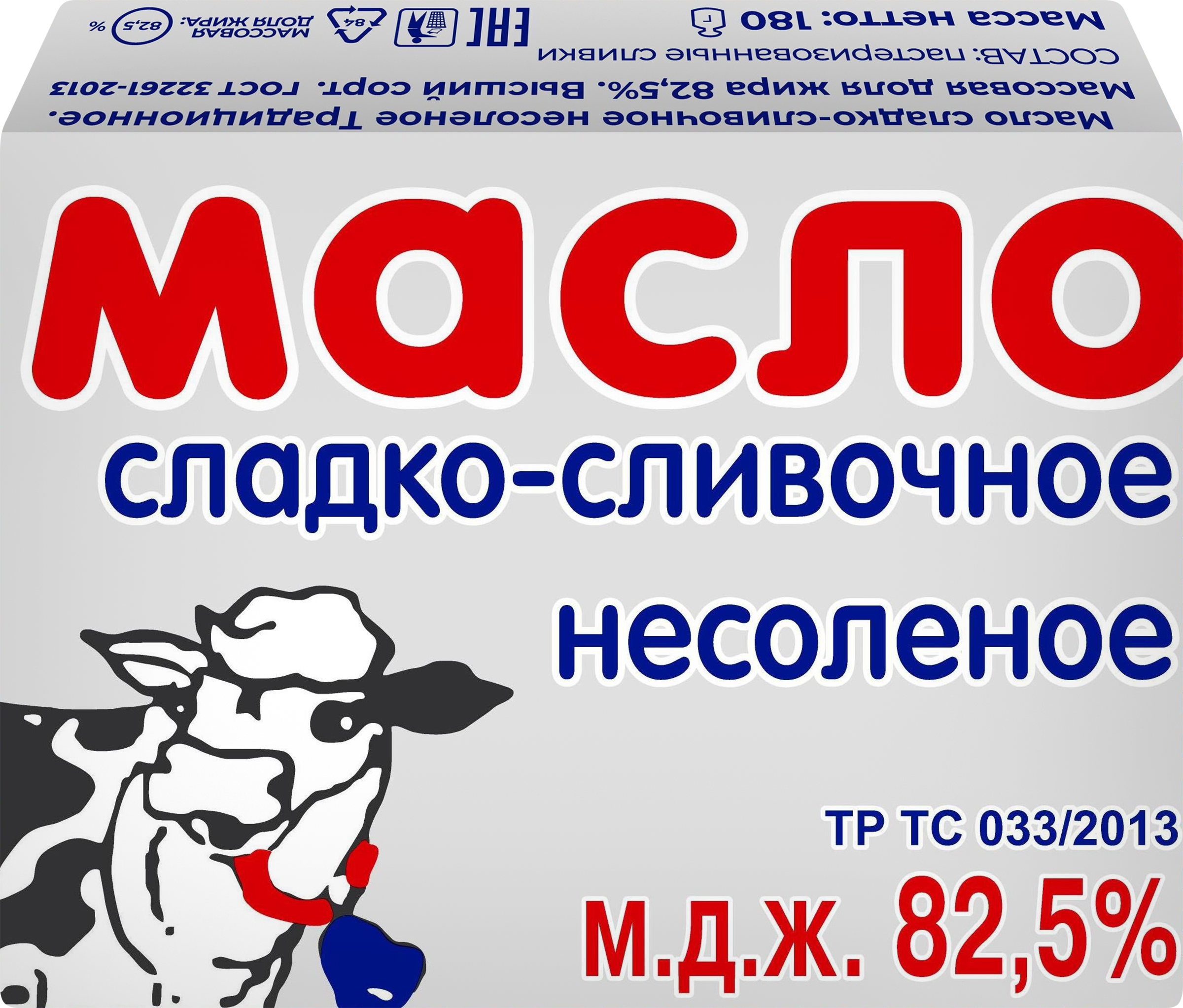 Изображение товара Масло сладкосливочное СЛИВОЧНАЯ СТРАНА Традиционное 82,5%, без змж, 180г