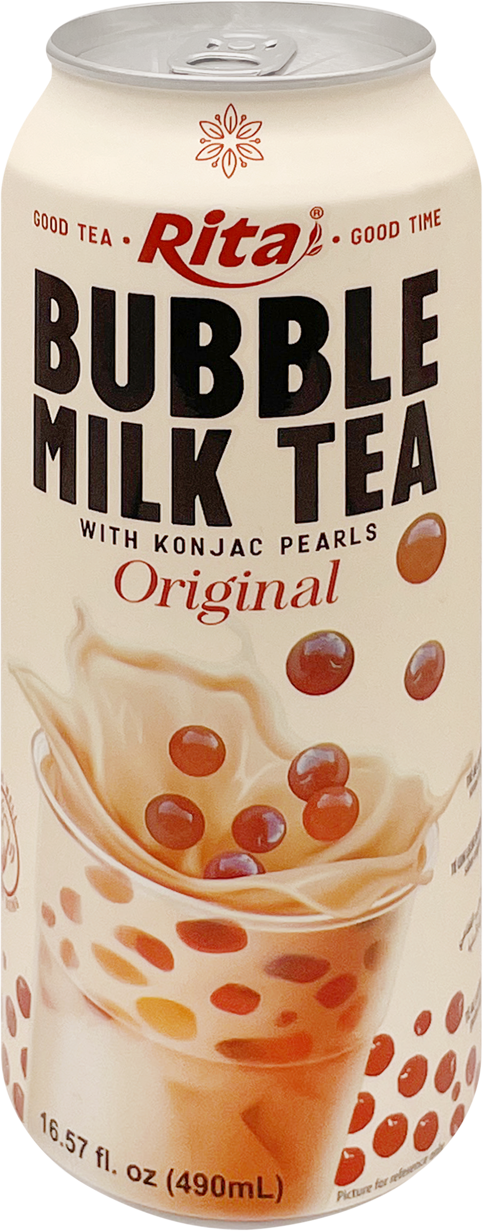 Изображение товара Напиток растительный RITA Бабл Милк Ти Оригинал с конжаком, 0.49л