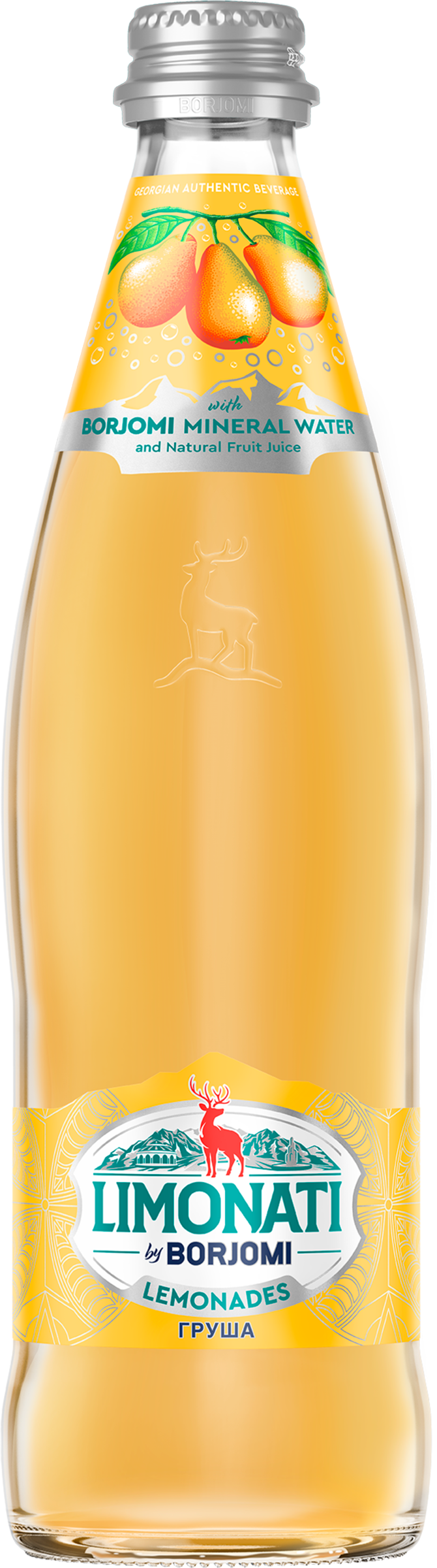 Изображение товара Газированный лимонад BORJOMI со вкусом груши 0.5л стеклянная бутылка