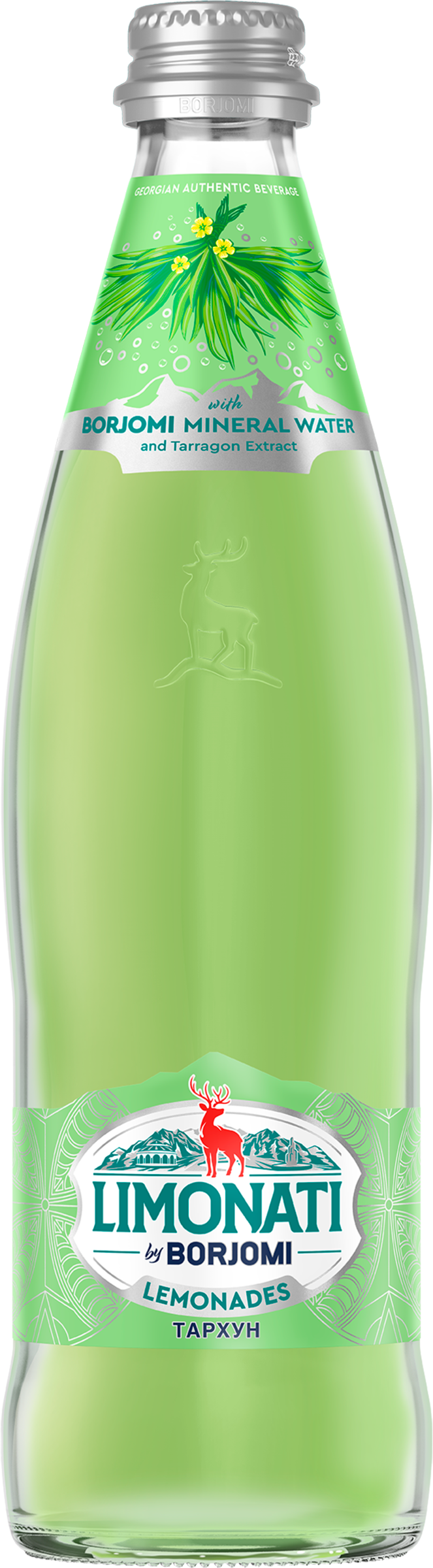 Изображение товара Газированный лимонад BORJOMI со вкусом тархуна 0.5л натуральный напиток