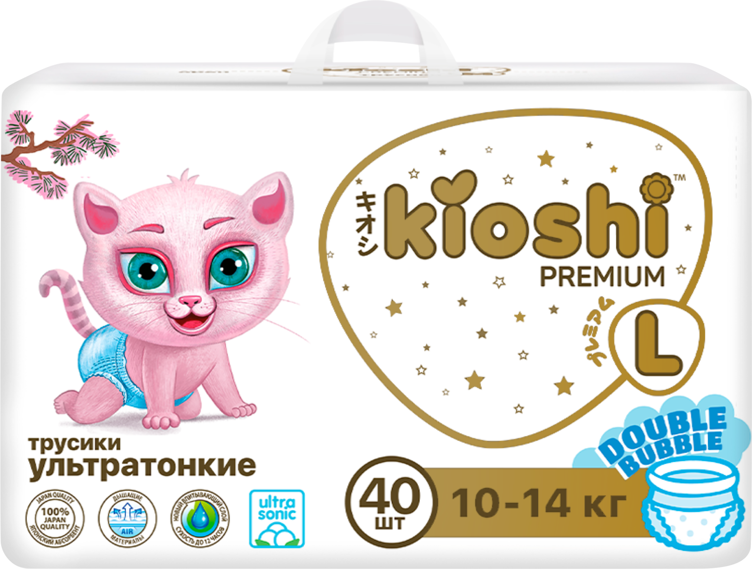 Изображение товара Подгузники-трусики KIOSHI Premium Ультратонкие L 10-14кг, 40шт