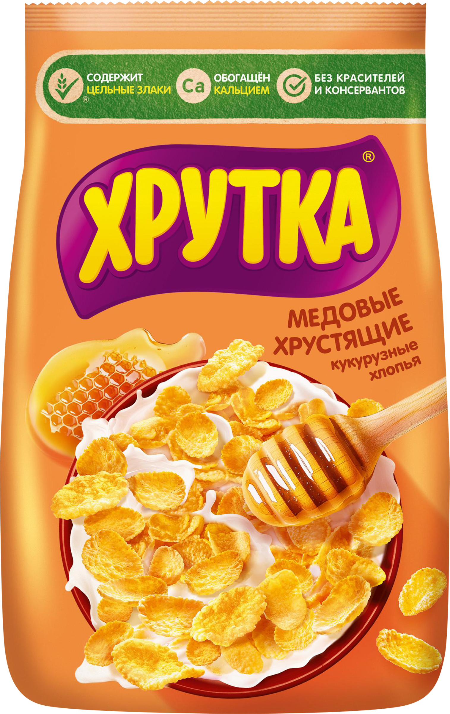Изображение товара Готовый завтрак ХРУТКА Хлопья кукурузные медовые, 270г