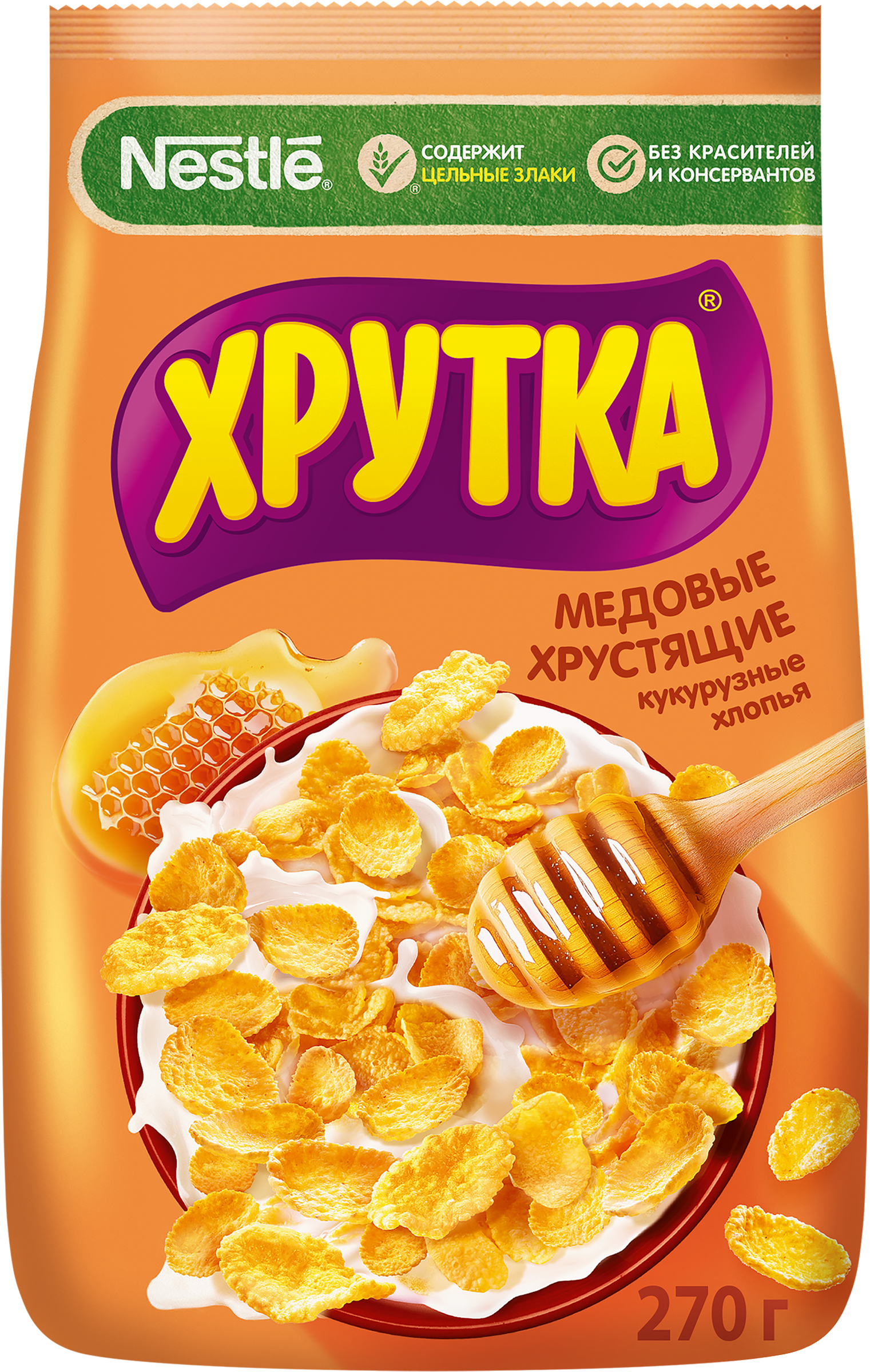 Изображение товара Готовый завтрак ХРУТКА хлопья кукурузные медовые 270г