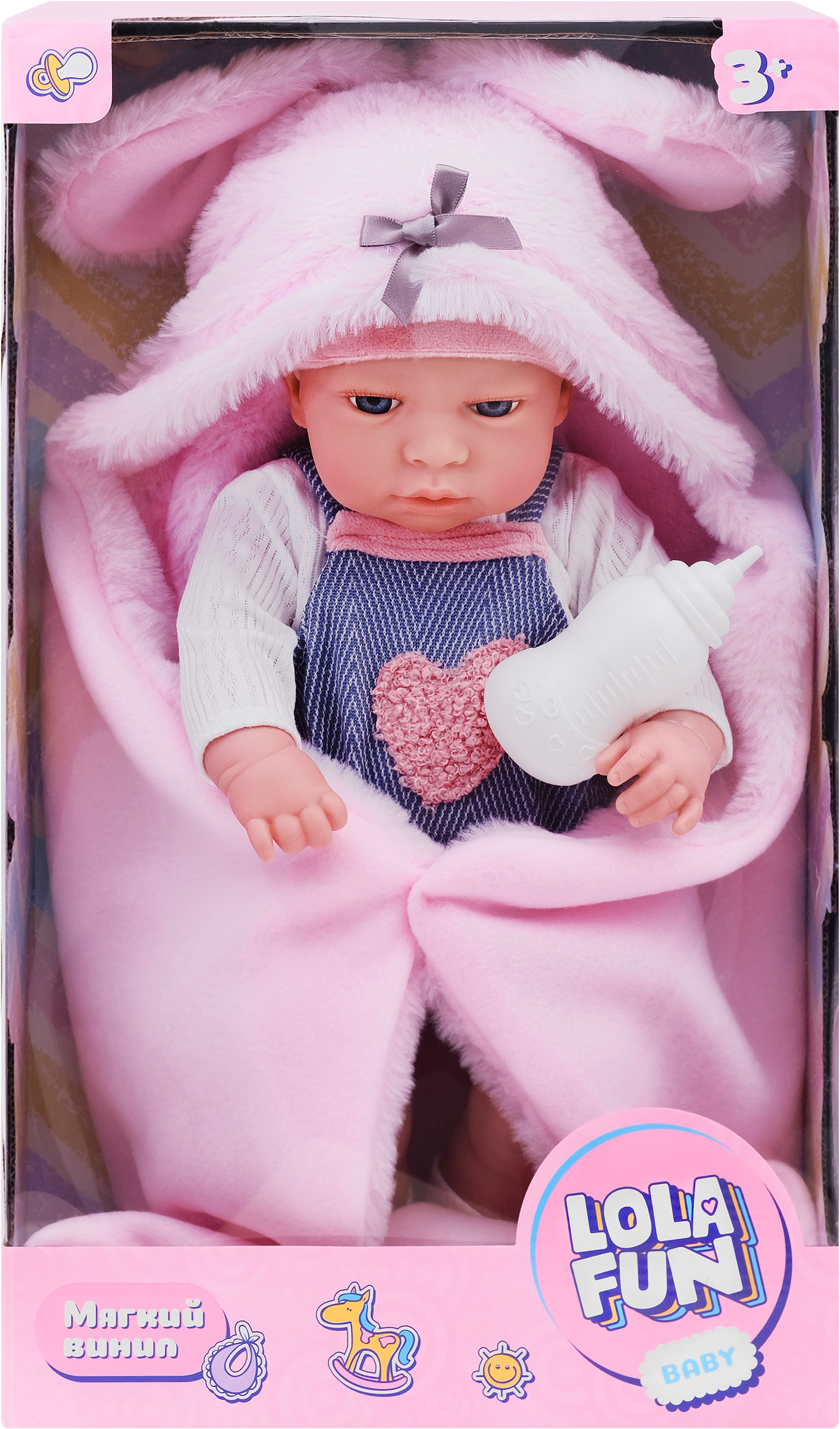 Изображение товара Игровой набор LOLAFUN Пупс 40см с одеялом и аксессуарами