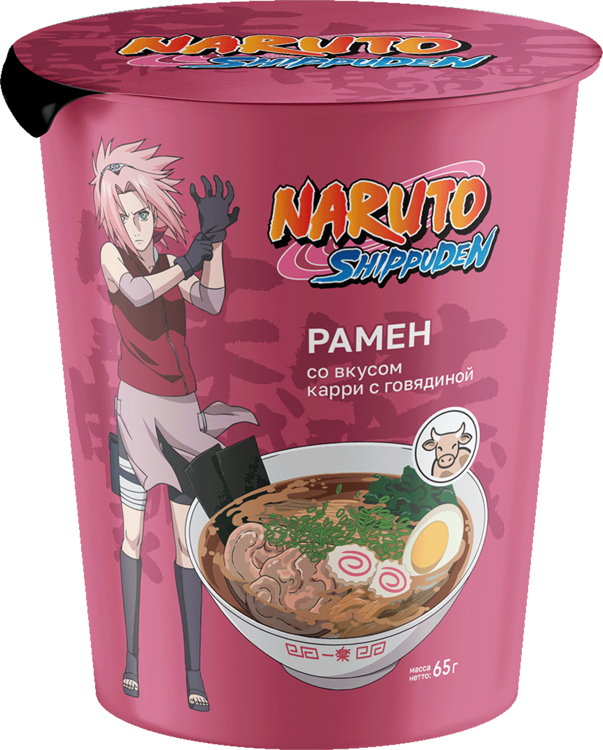 Изображение товара Лапша NARUTO Рамен со вкусом карри с говядиной, 65г