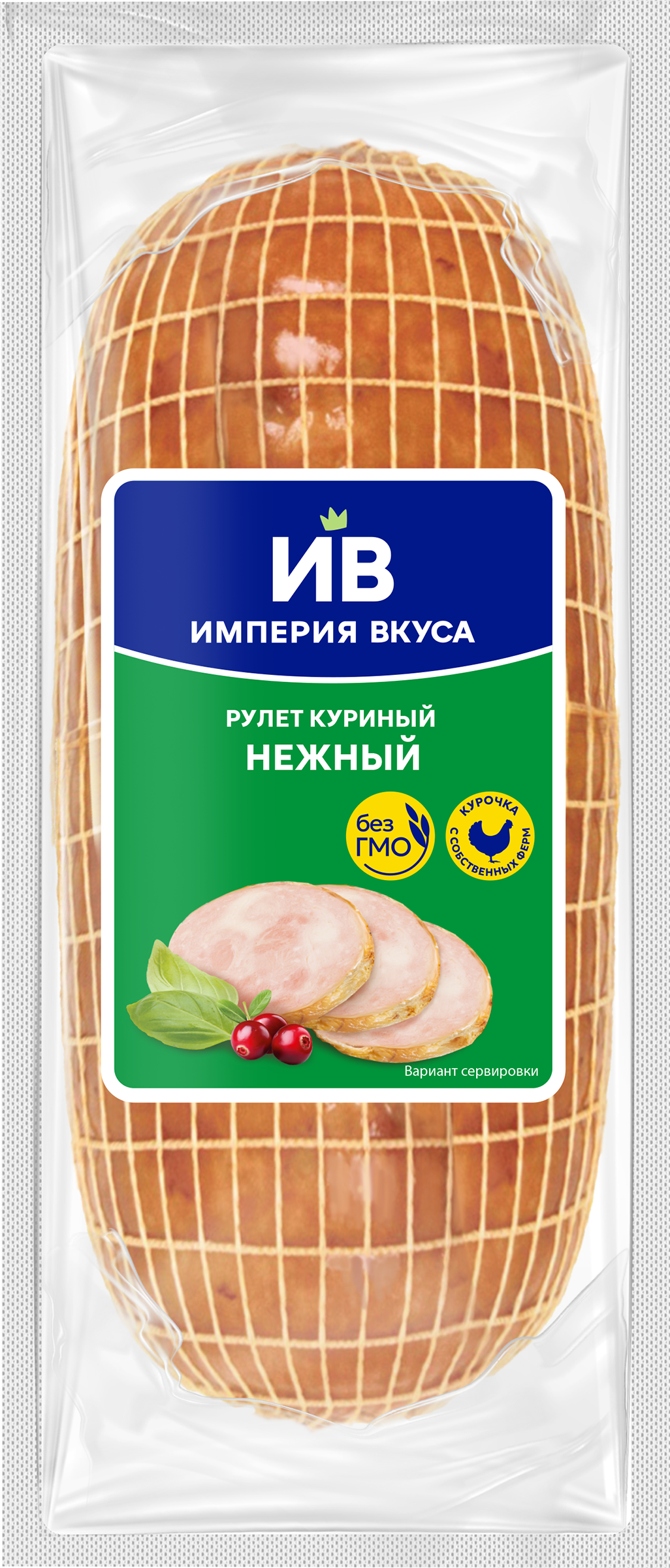 Изображение товара Рулет ИМПЕРИЯ ВКУСА Нежный куриный копченый 170 ккал, 100 г