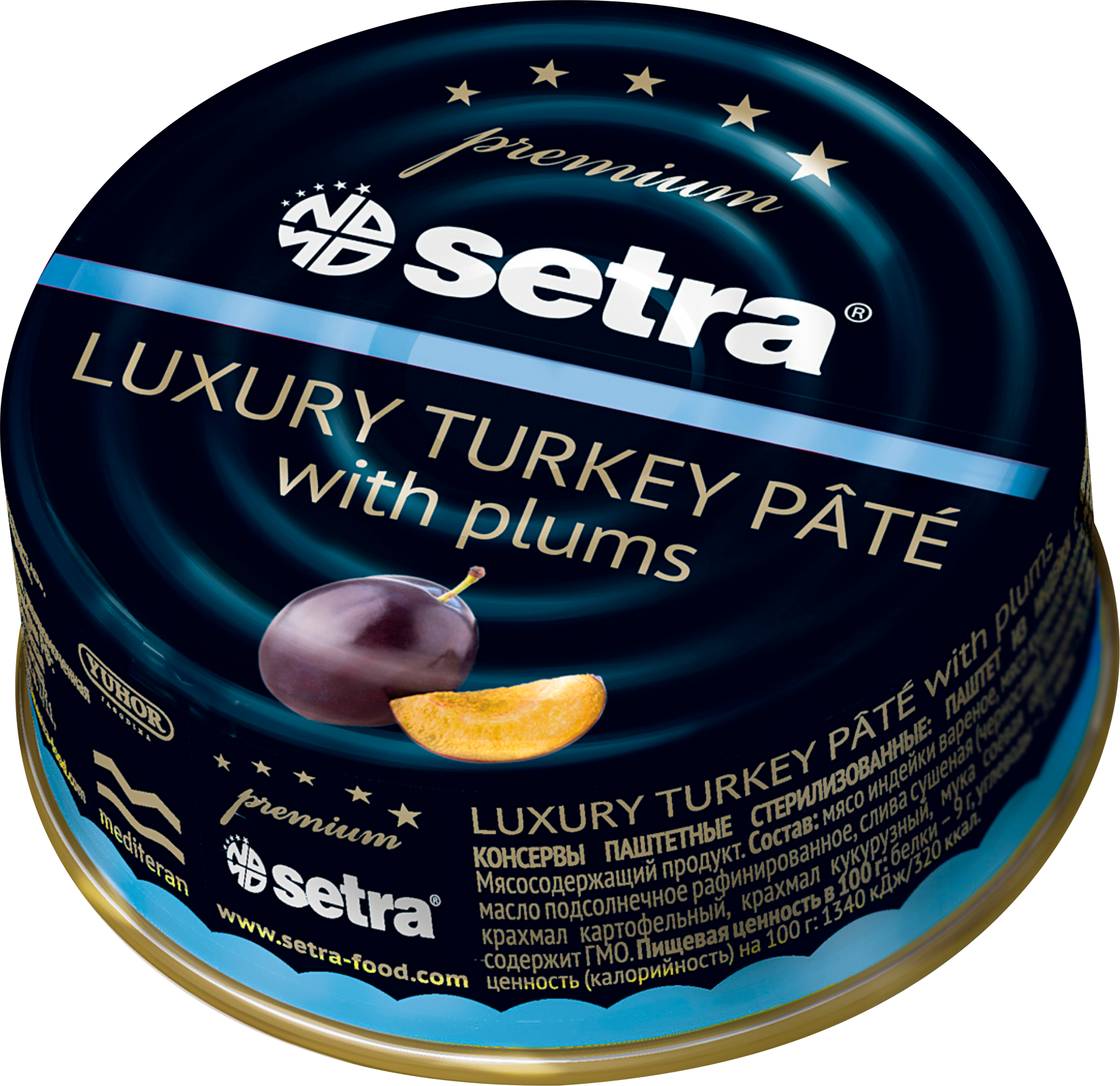 Изображение товара Паштет из индейки SETRA с черносливом 100г - мясной продукт для закусок