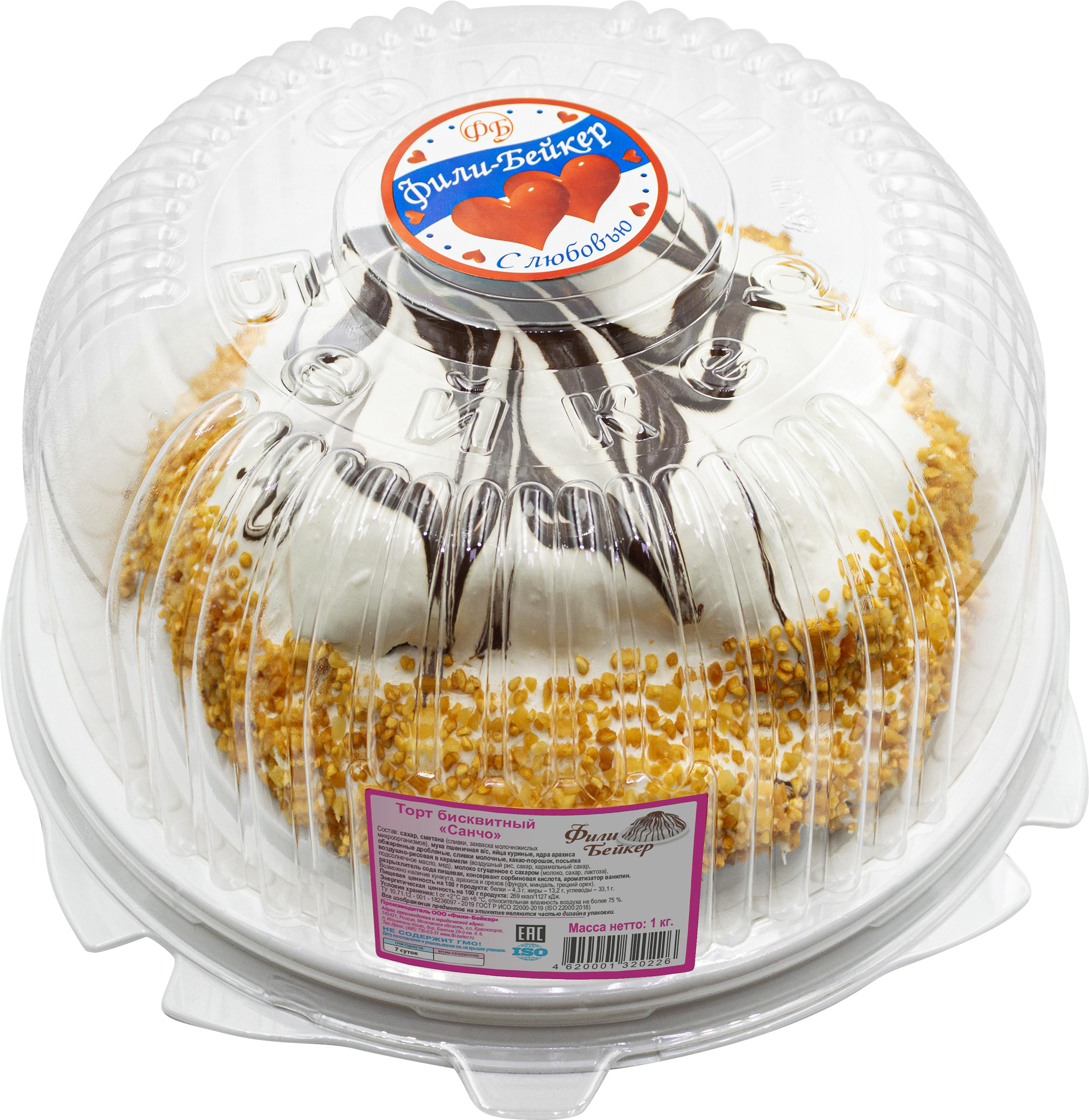 Изображение товара Торт бисквитный ФИЛИ-БЕЙКЕР Санчо, 1кг