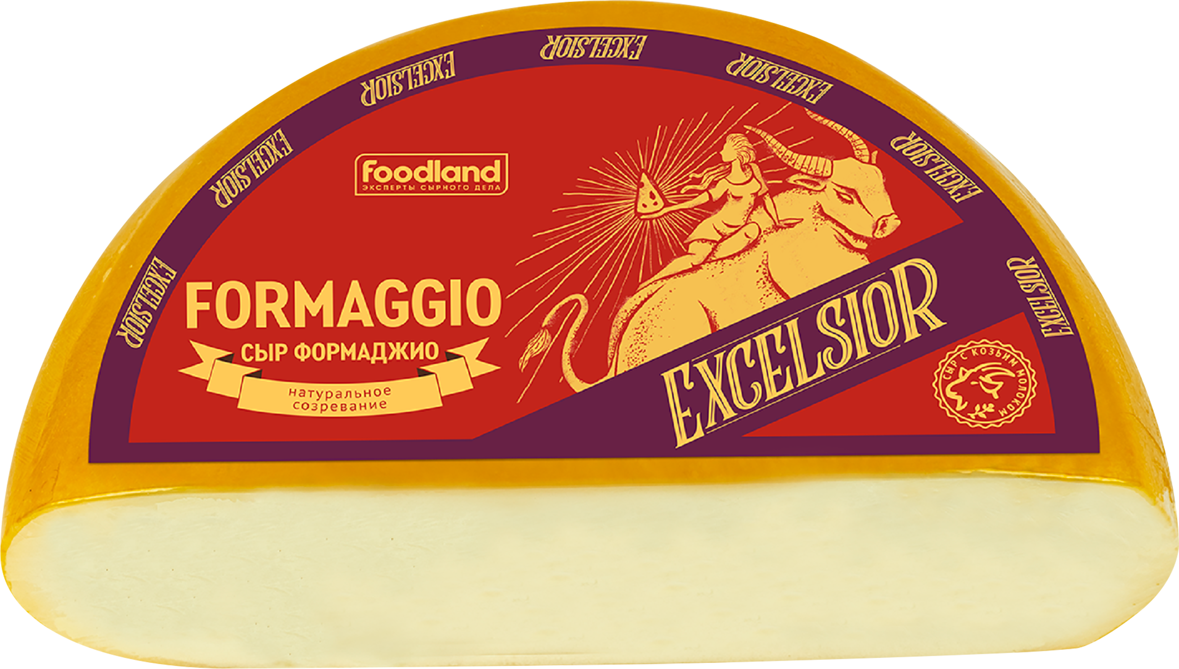 Изображение товара Твердый сыр EXCELSIOR Formaggio с козьим молоком 45% натуральный и выдержанный