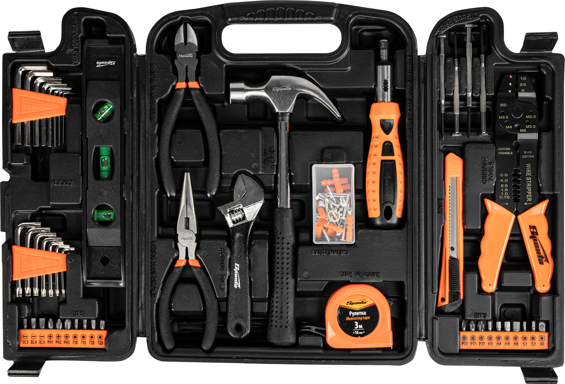 Изображение товара Набор инструментов SPARTA бытовой 132 предмета, Арт. 135645