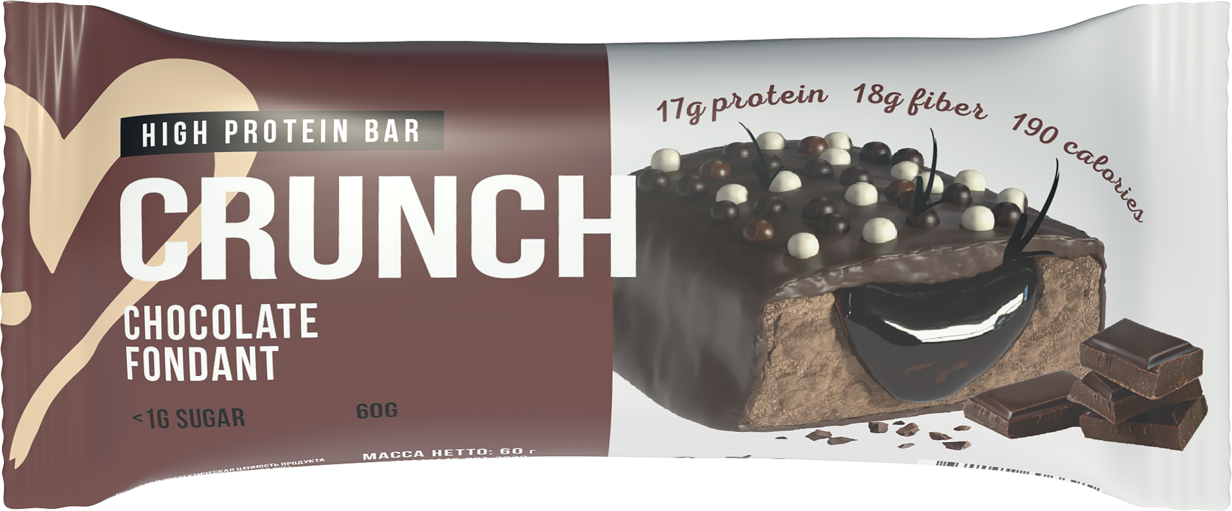 Изображение товара Протеиновый батончик BOOTYBAR Crunch Шоколадный фондан, 60г