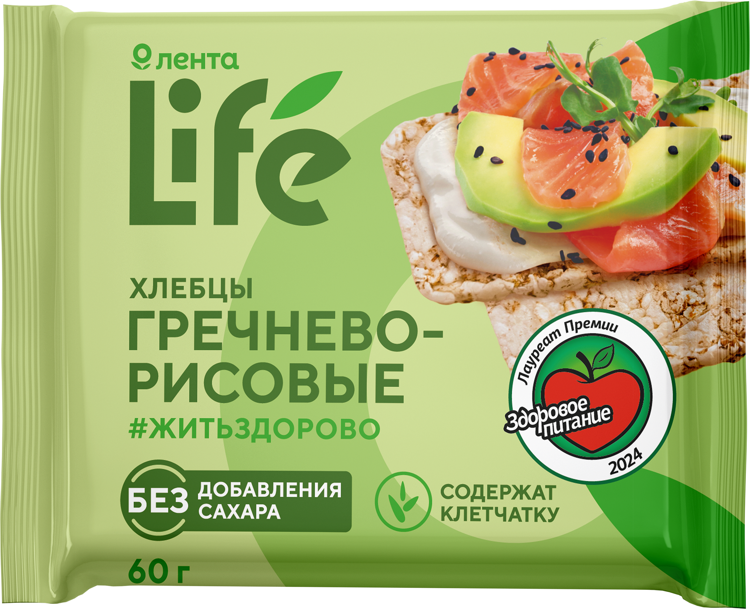 Изображение товара Хлебцы гречнево-рисовые ЛЕНТА LIFE воздушные, 60г