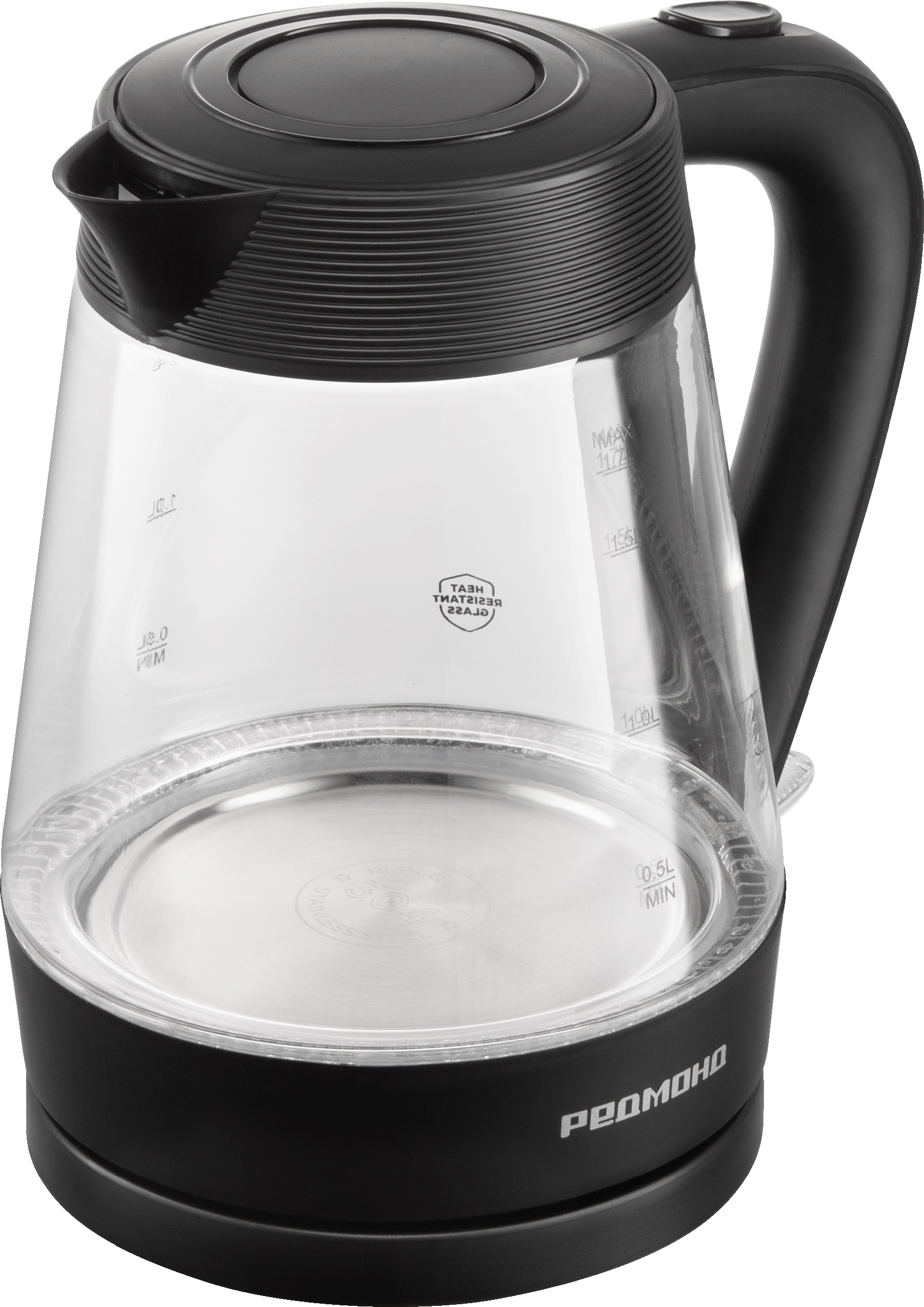 Изображение товара Чайник РЕДМОНД черный 1.7л нержавеющая сталь стекло пластик автомат 746749