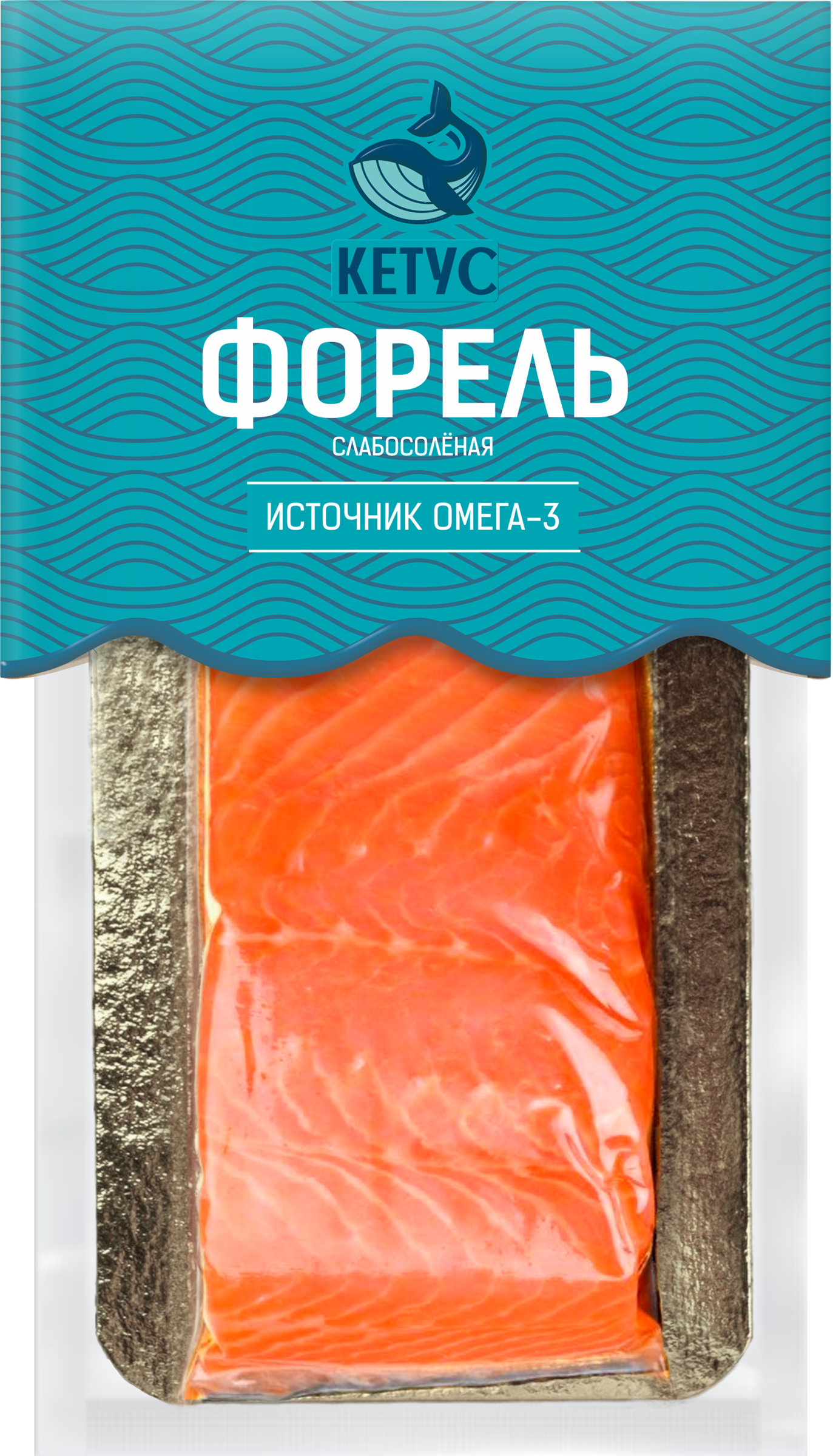 Изображение товара Форель Радужная слабосоленая КЕТУС филе-кусок 130г - свежая и нежная рыба для салатов