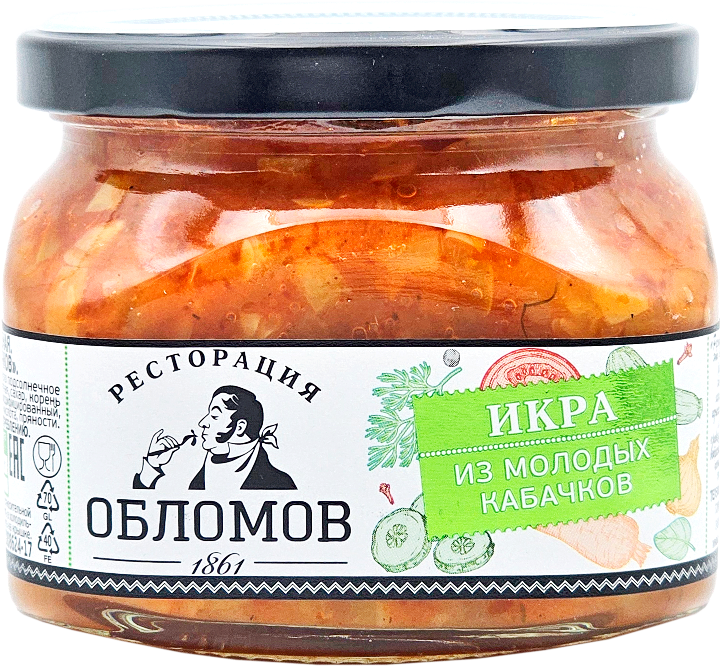 Изображение товара Икра кабачковая РЕСТОРАЦИЯ ОБЛОМОВ из молодых кабачков, 320г