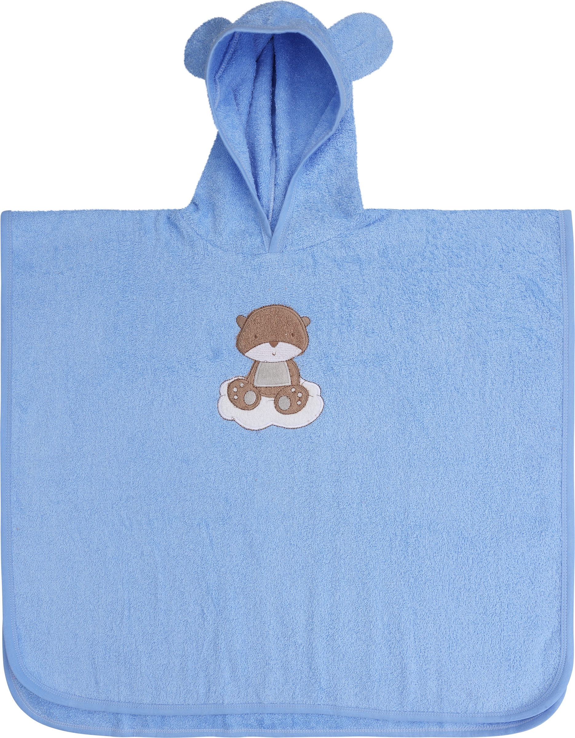 Изображение товара Полотенце-пончо HOMECLUB 60x120см голубое гипоаллергенное хлопковое