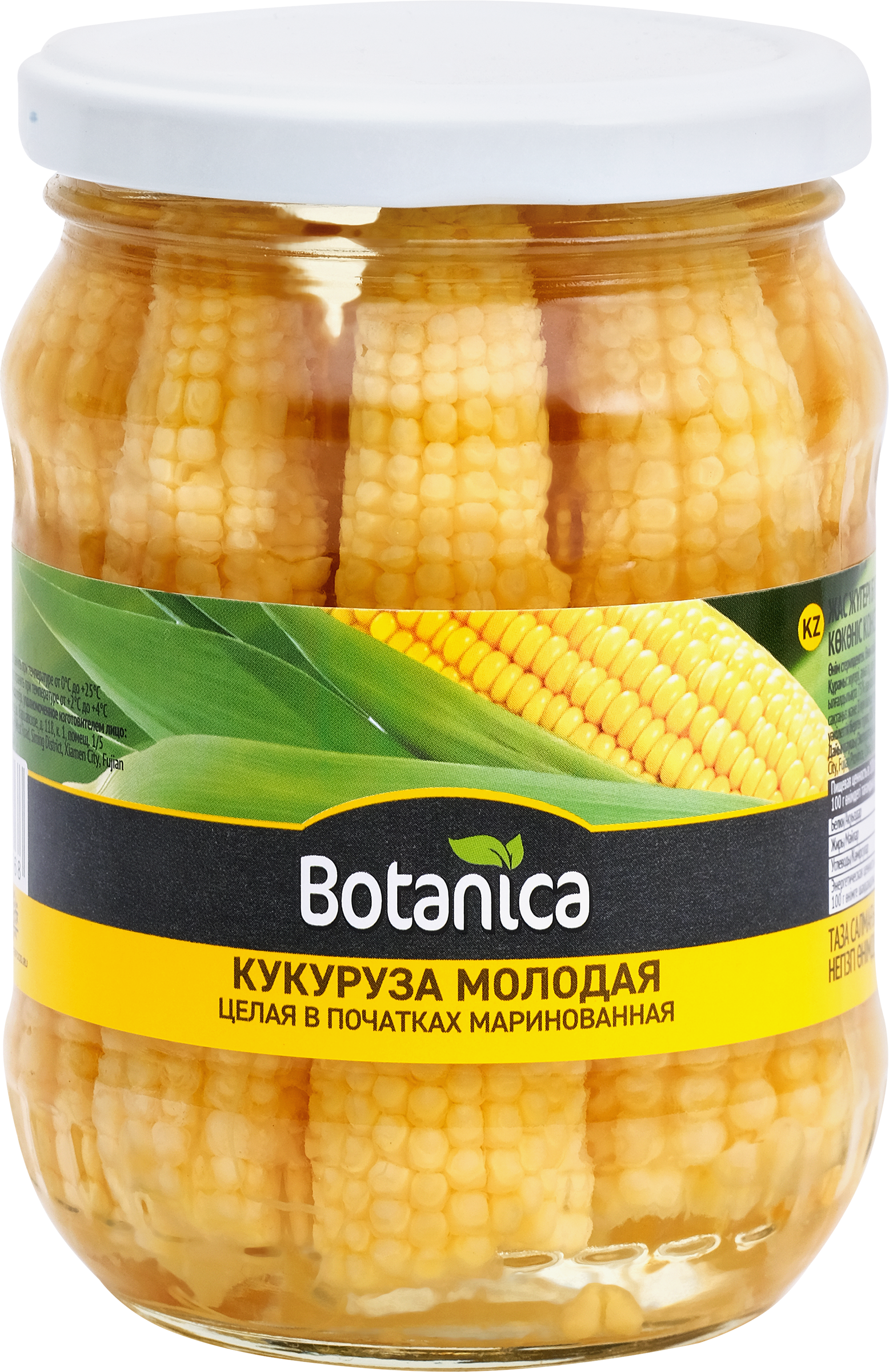 Изображение товара Кукуруза маринованная BOTANICA молодая целая в початках, 370мл