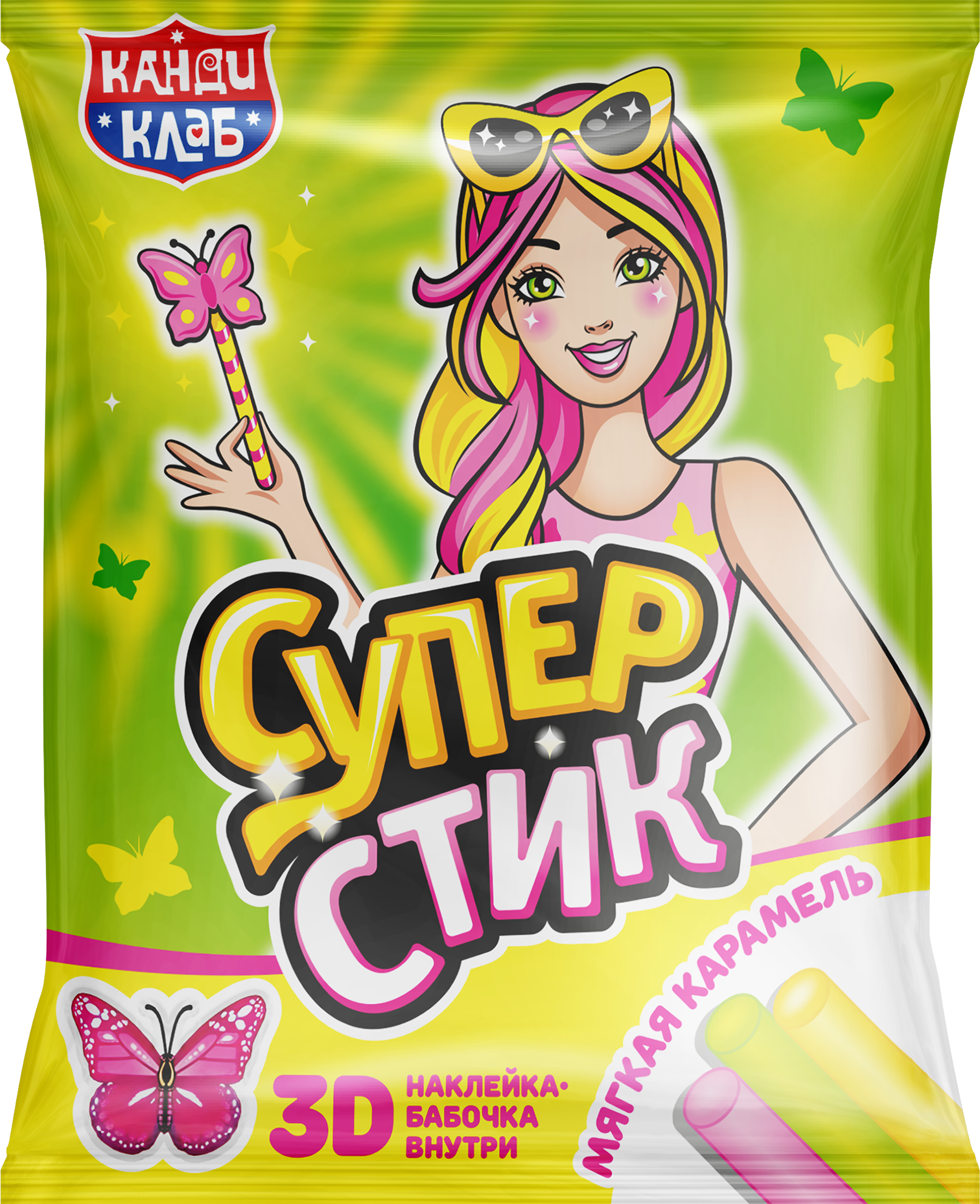 Изображение товара Карамель КАНДИ КЛАБ Супер Стик с 3D наклейкой, 5г