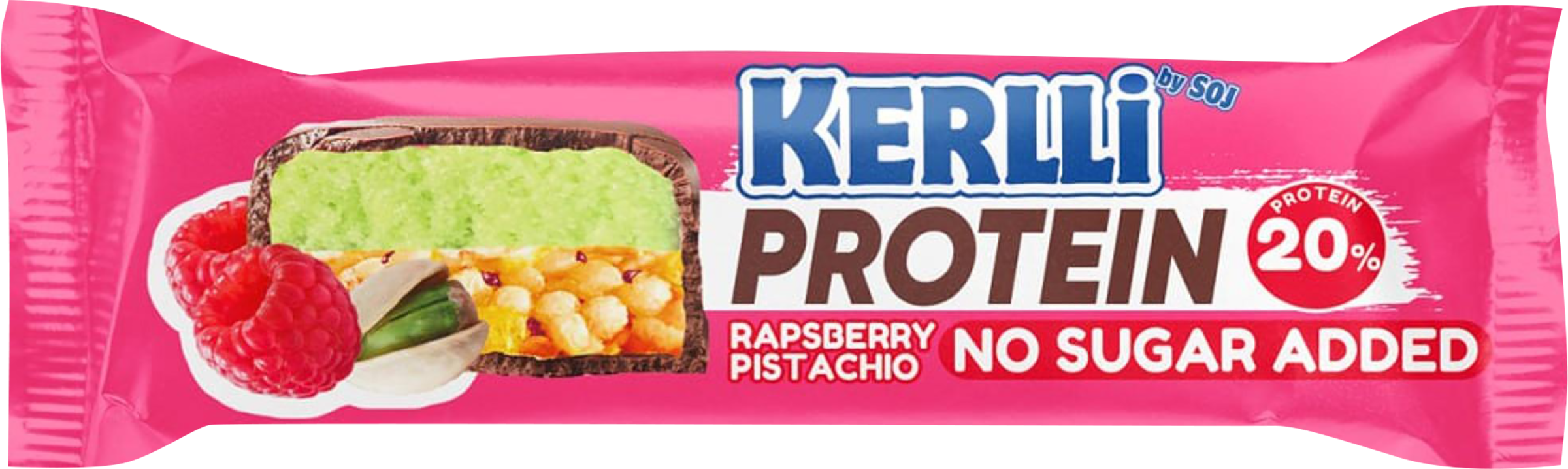 Изображение товара Злаковый протеиновый батончик KERLLI со вкусом малины и фисташек 40г