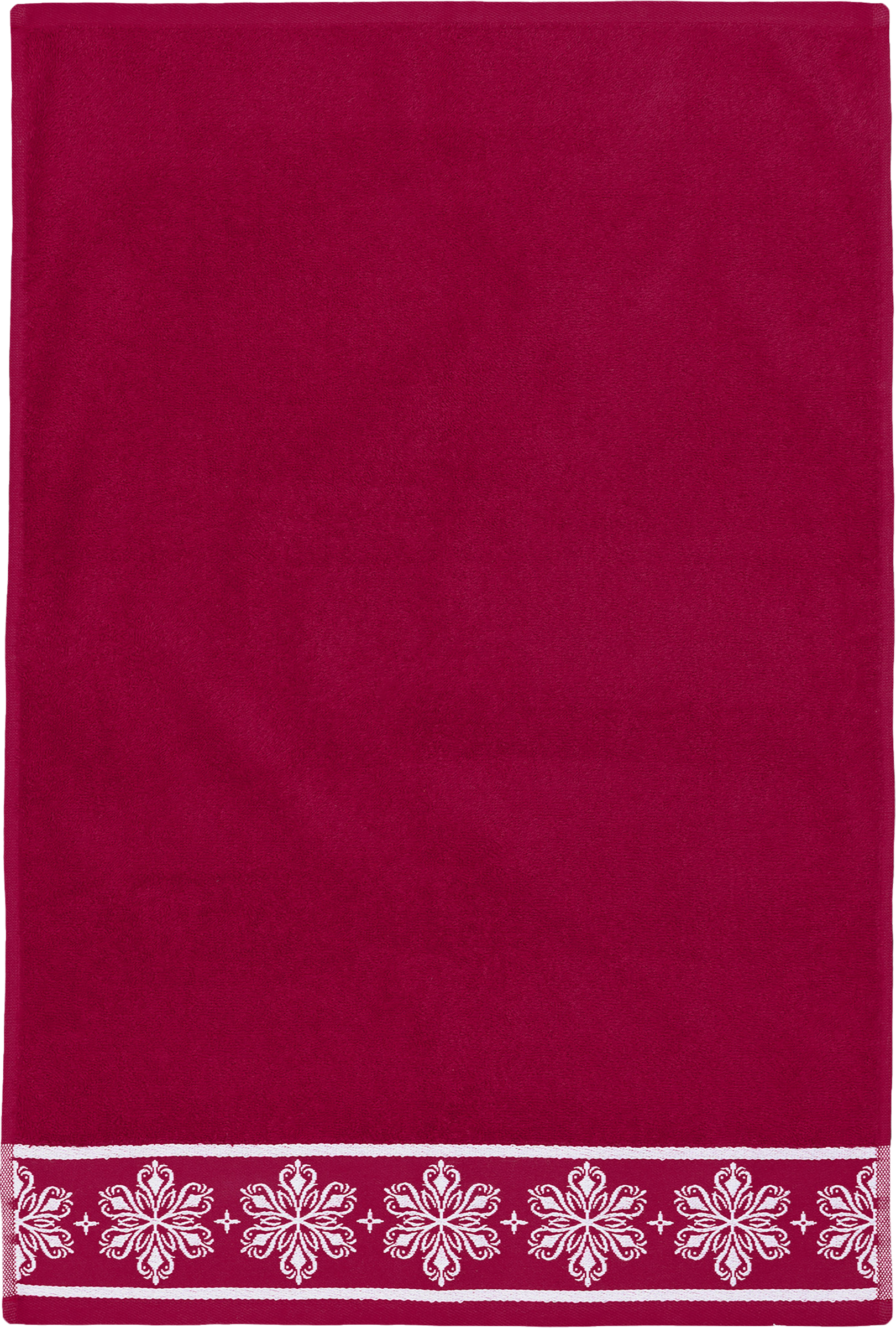 Изображение товара Махровое полотенце HOMECLUB Christmas Traditions 70х120см красное натуральный хлопок