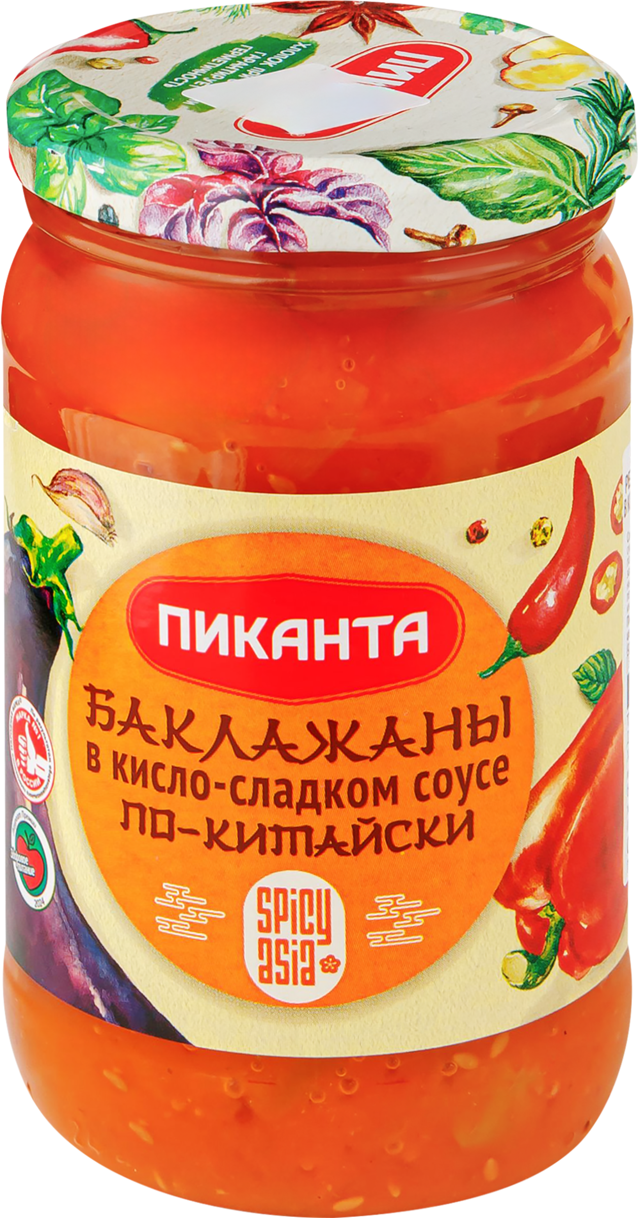 Изображение товара Баклажаны ПИКАНТА По-китайски в кисло-сладком соусе 360г