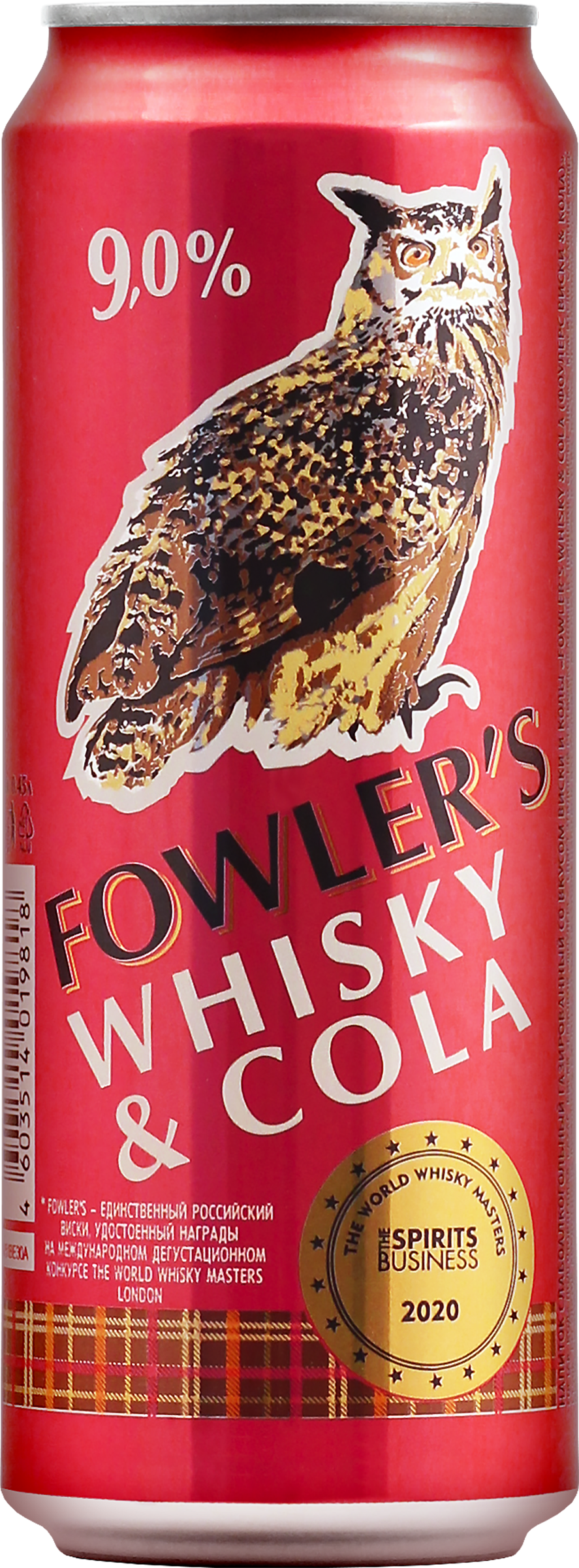 Изображение товара Напиток слабоалкогольный FOWLERS Со вкусом виски и колы алк. 9% газ. ж/б