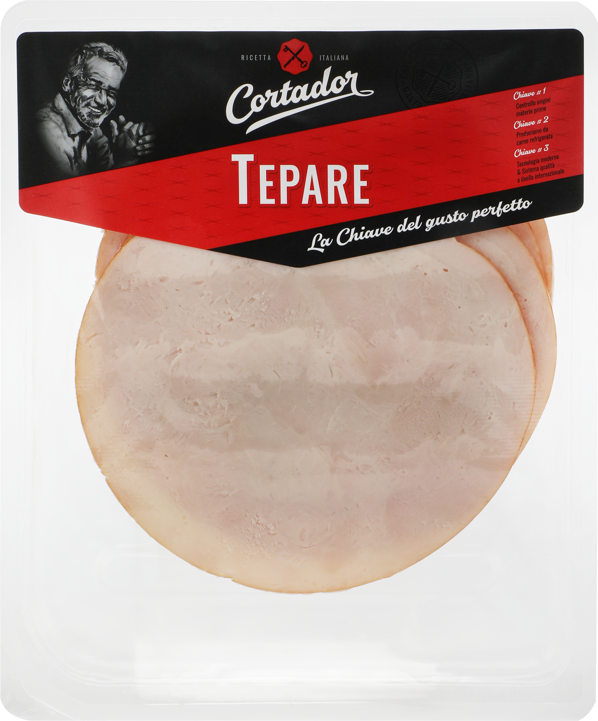 Изображение товара Индейка копчено-вареная CORTADOR Тепаре Экстра, нарезка 170г деликатес Россия