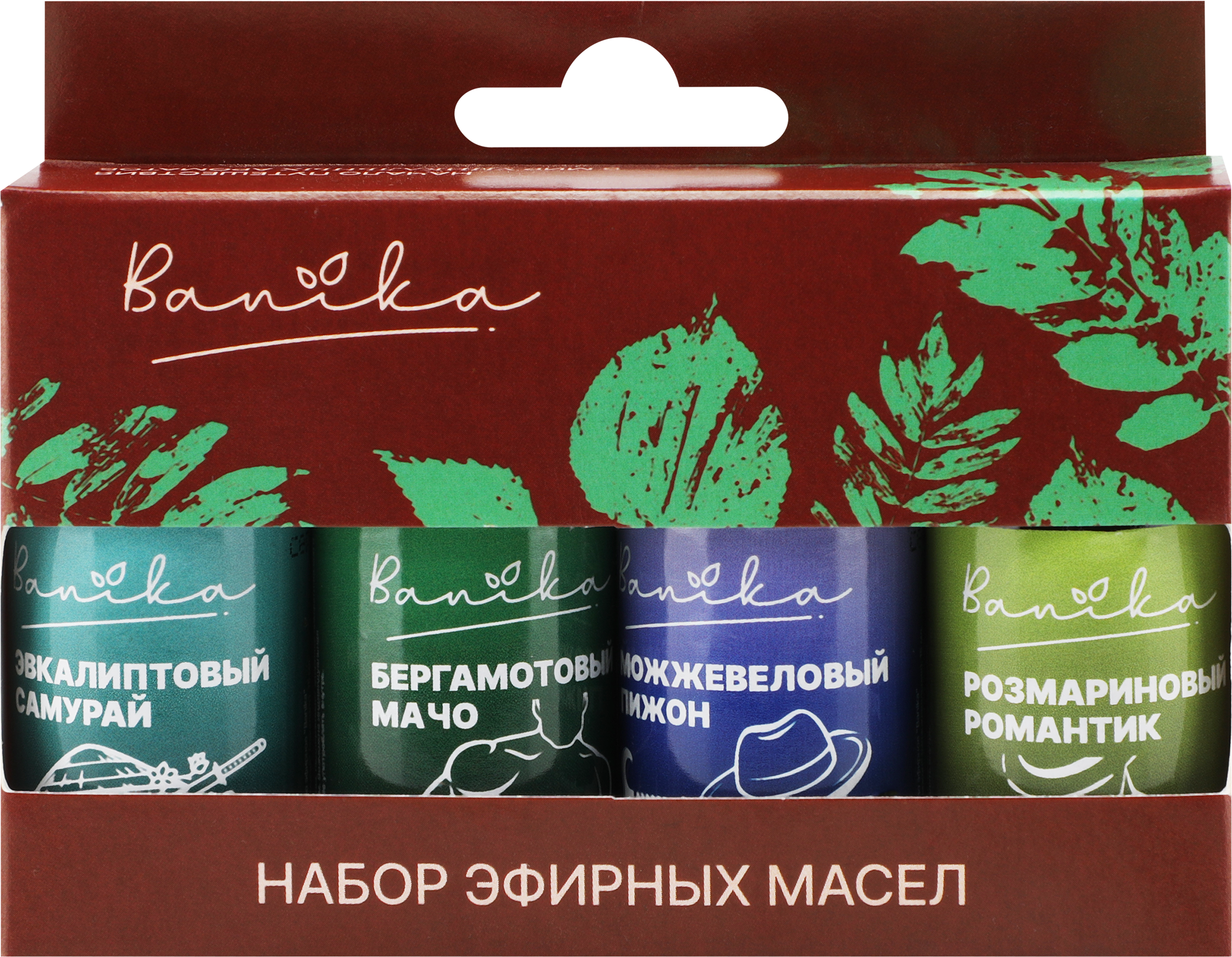 Изображение товара Набор эфирных масел BANIKA Для него эвкалипт бергамот можжевельник розмарин 4х15мл