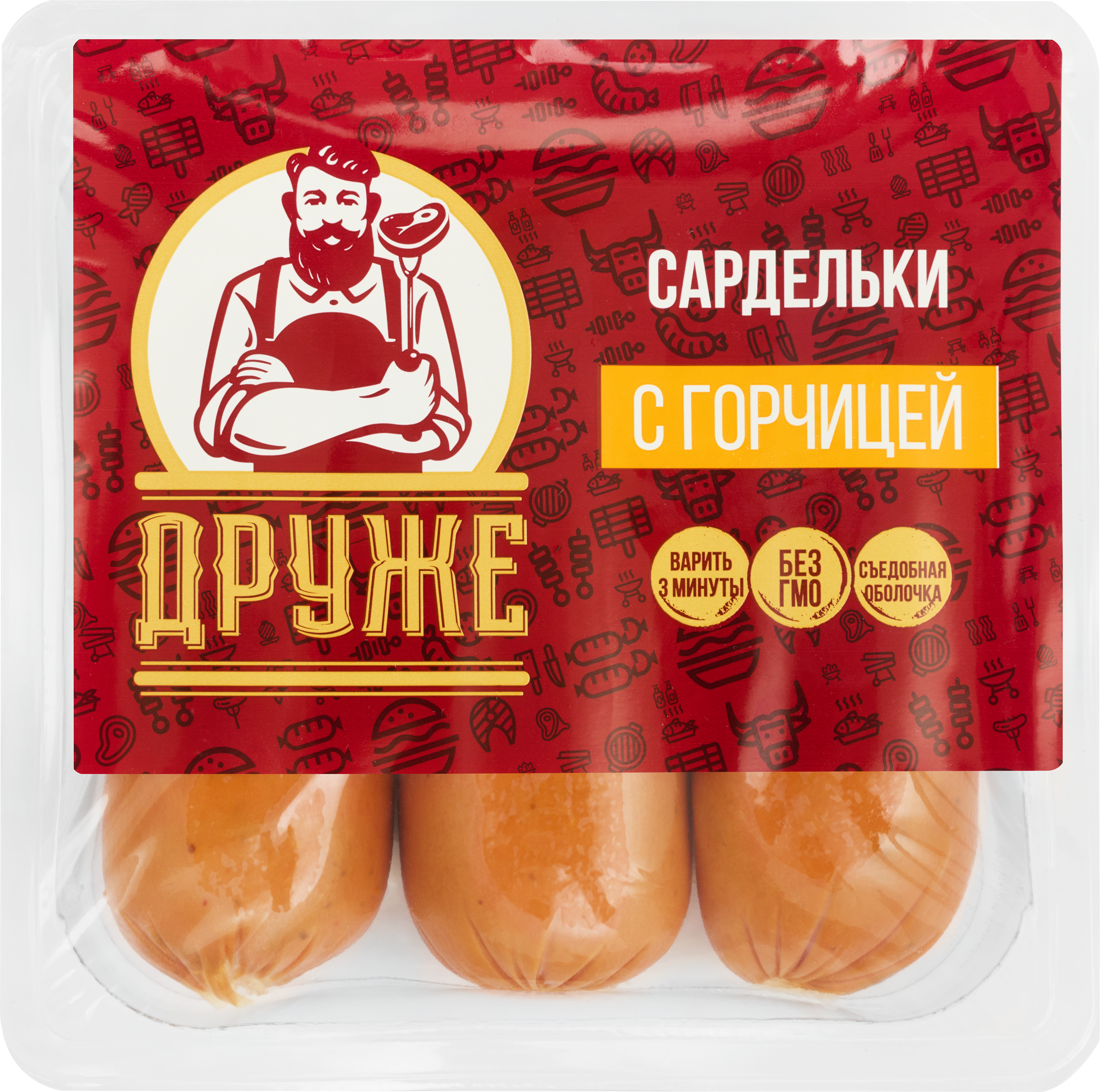 Изображение товара Сардельки ДРУЖЕ с горчицей
