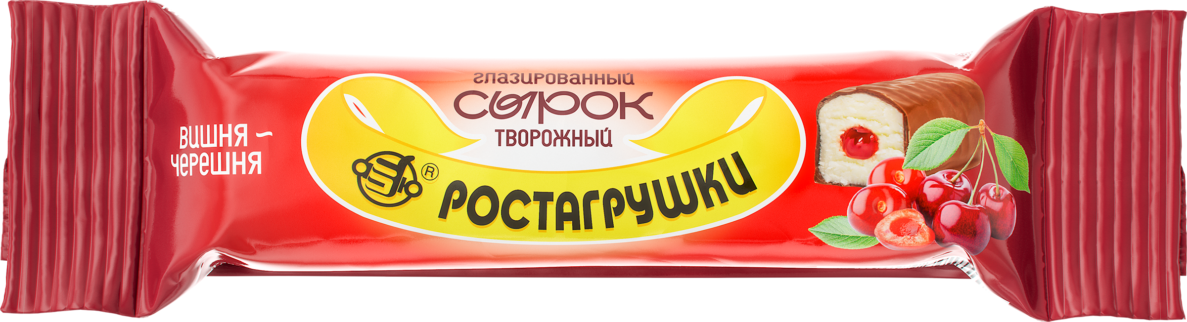 Изображение товара Сырок творожный РОСТАГРУШКИ в молочной глазури вишня-черешня 10% без змж