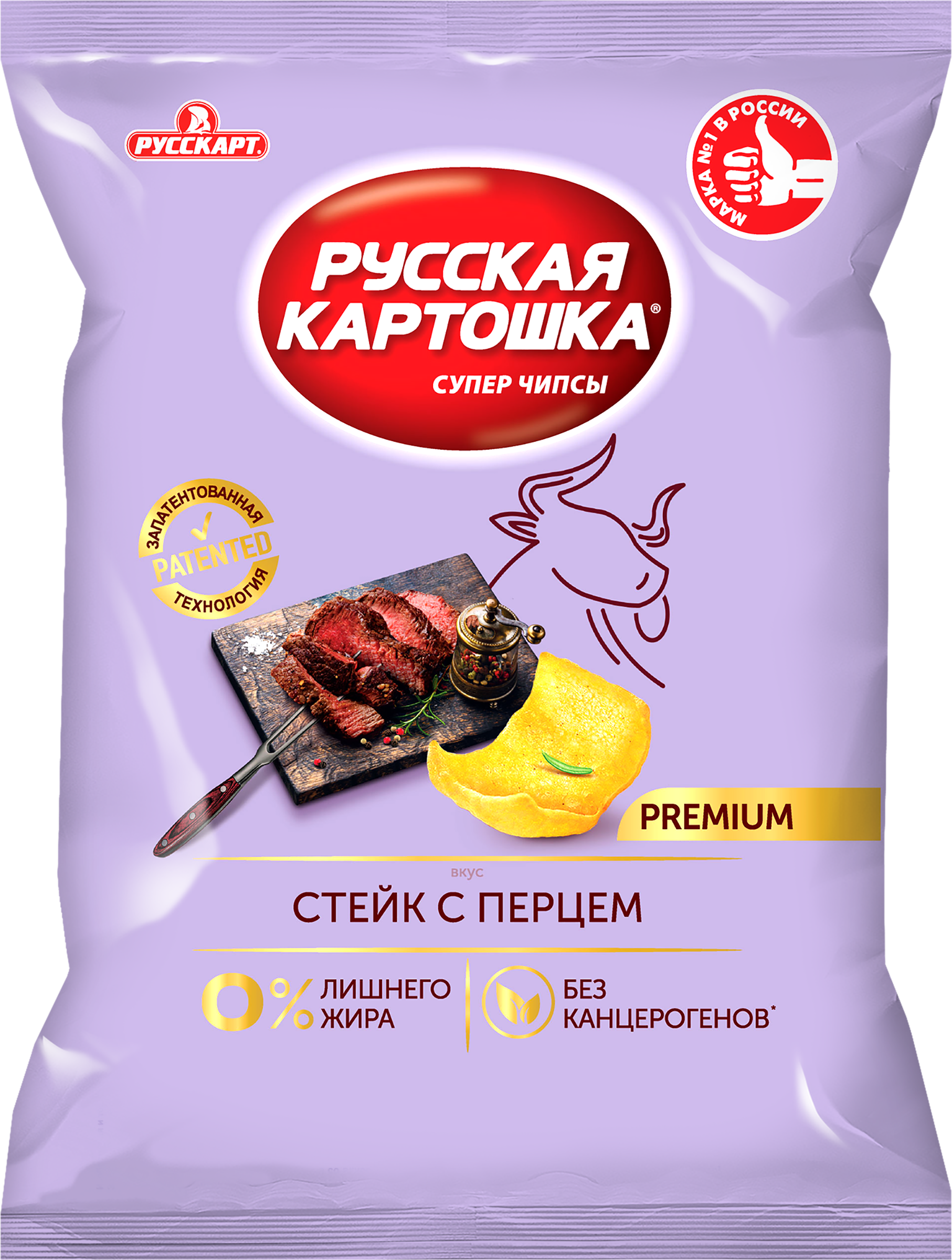 Изображение товара Картофельные чипсы со вкусом стейка с перцем 105г РУССКАЯ КАРТОШКА