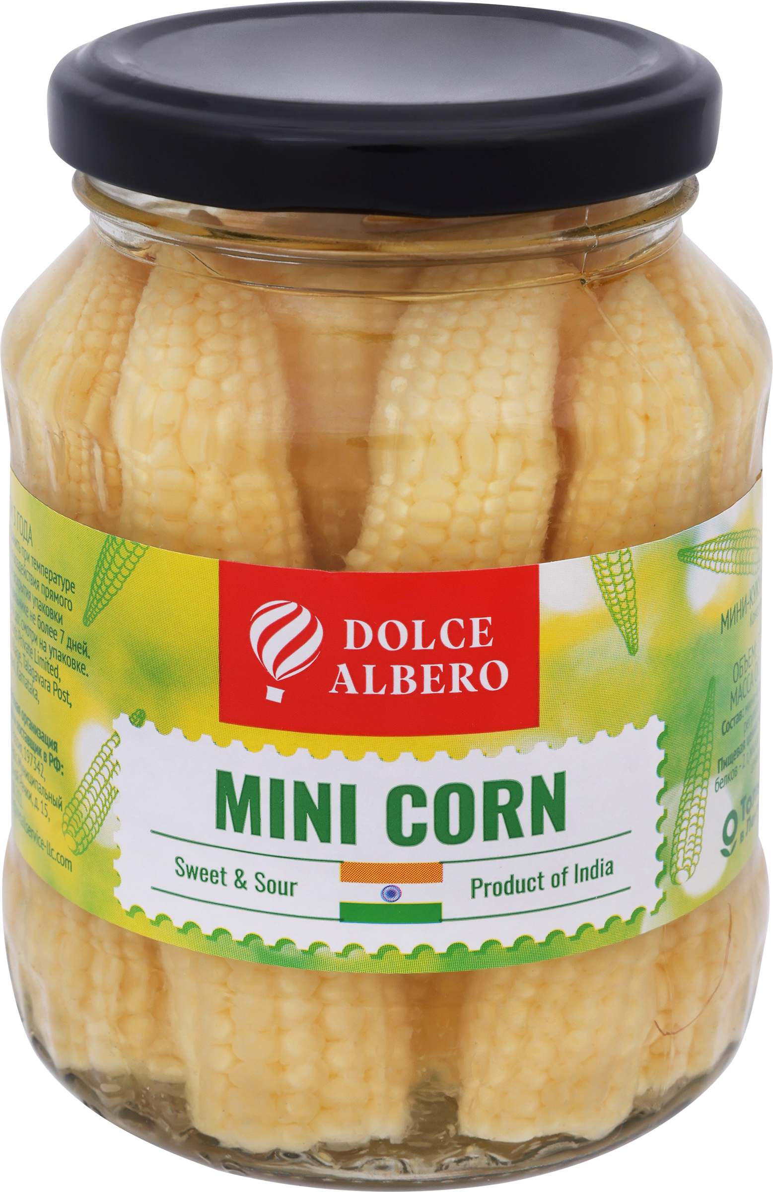 Изображение товара Мини-кукуруза консервированная DOLCE ALBERO 370мл натуральный продукт