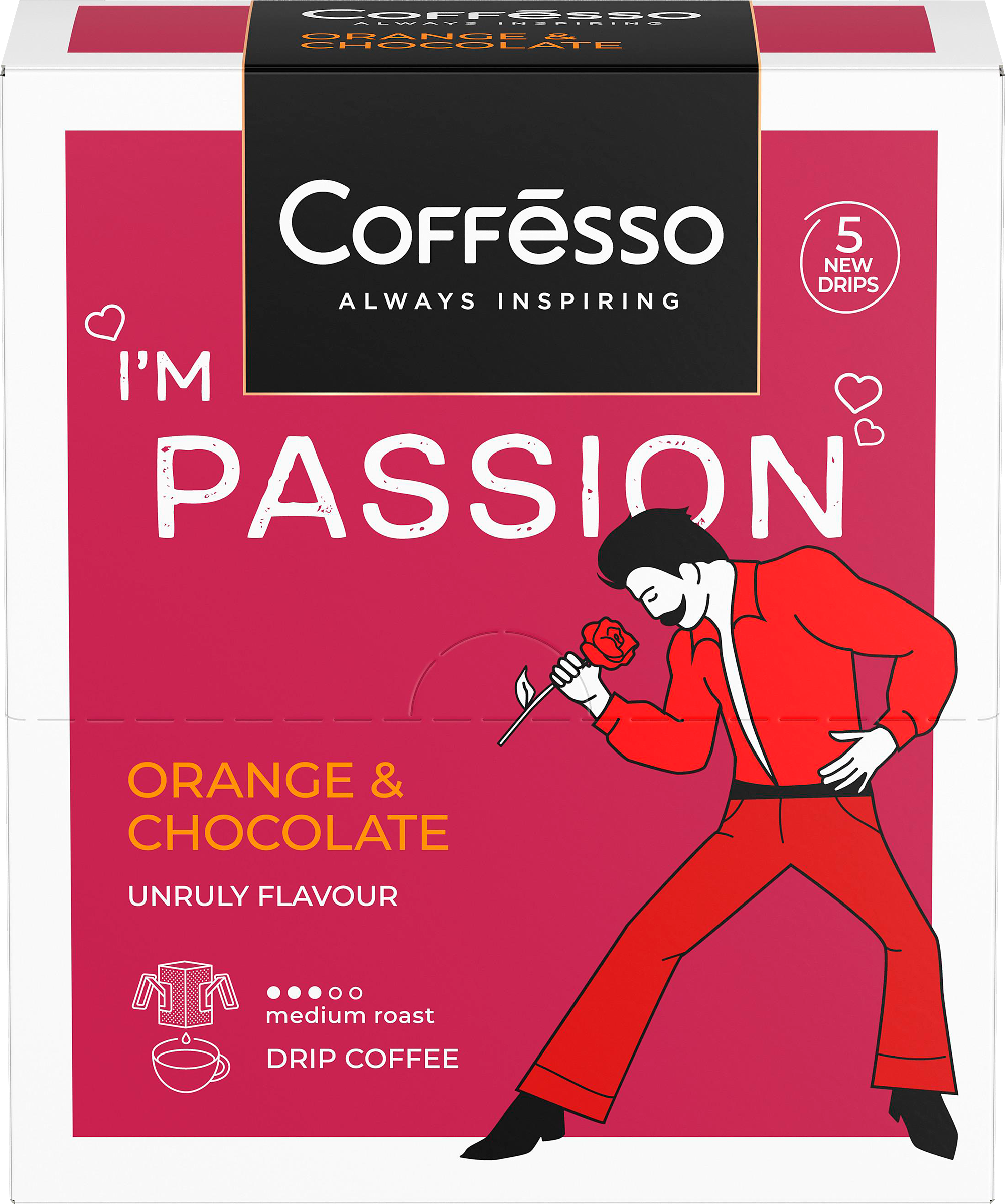 Изображение товара Кофе молотый COFFESSO Passionсо с ароматом красного апельсина и шоколада дрип