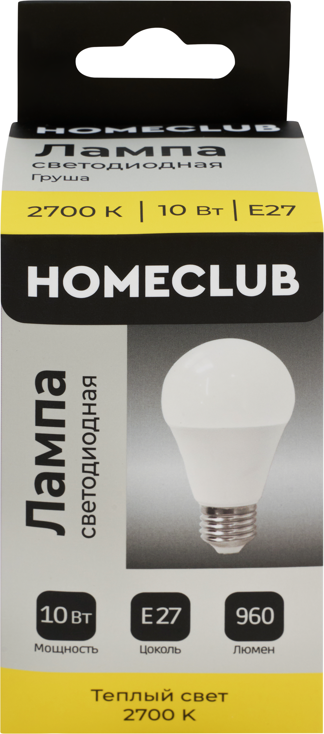 Изображение товара Лампа светодиодная HOMECLUB груша 10Вт E27 теплый свет