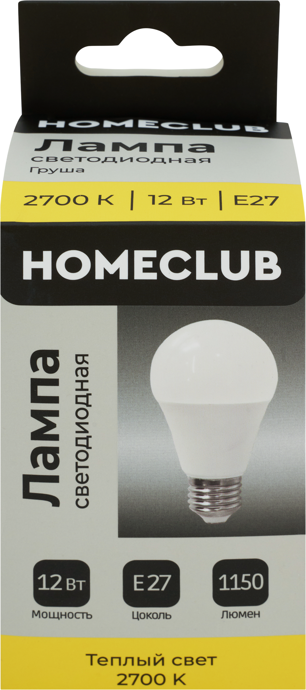 Изображение товара Светодиодная лампа HOMECLUB груша 12Вт E27 теплый свет