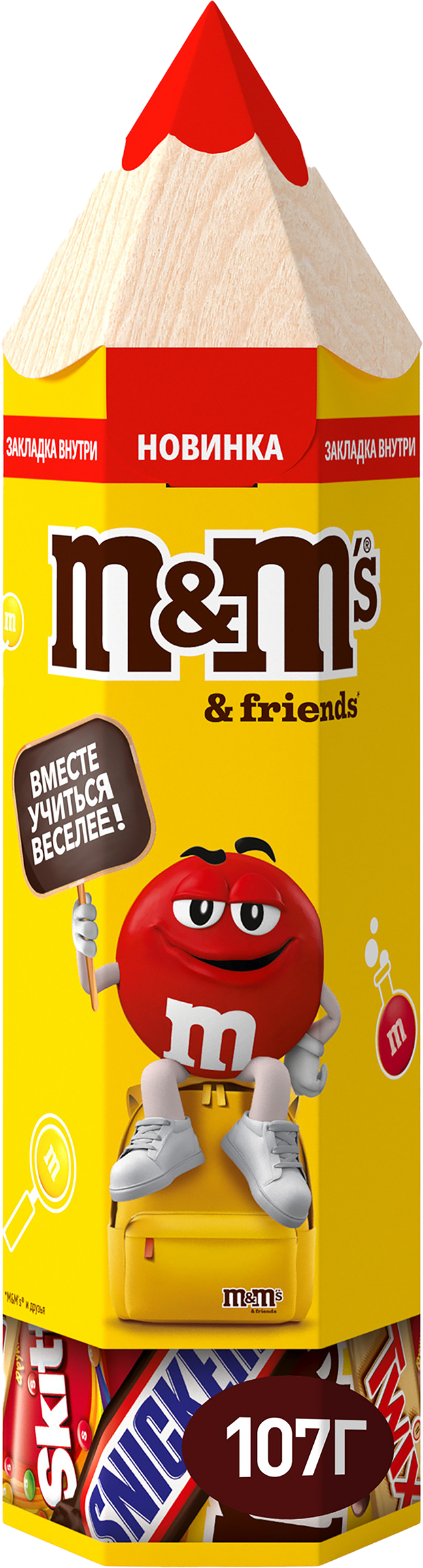 Изображение товара Набор конфет подарочный M&M'S & FRIENDS M&M's Skittles Snickers Twix, 107г