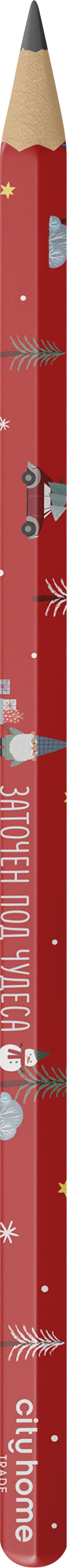 Изображение товара Карандаш чернографитный CITY HOME TRADE трехгранный для рисования и черчения