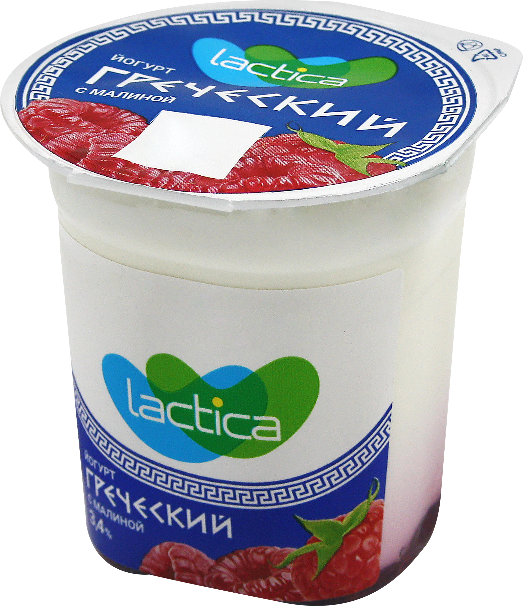 Изображение товара Йогурт LACTICA Греческий Малина двухслойный 3,4%, без змж, 120г