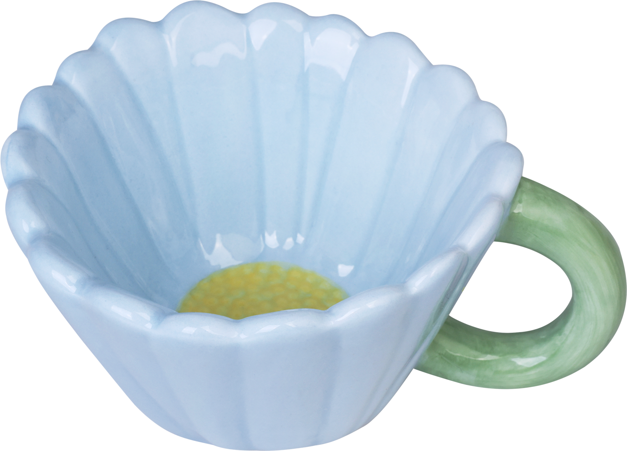 Изображение товара Керамическая кружка HOMECLUB Floral Harmony 190мл голубая и зеленая