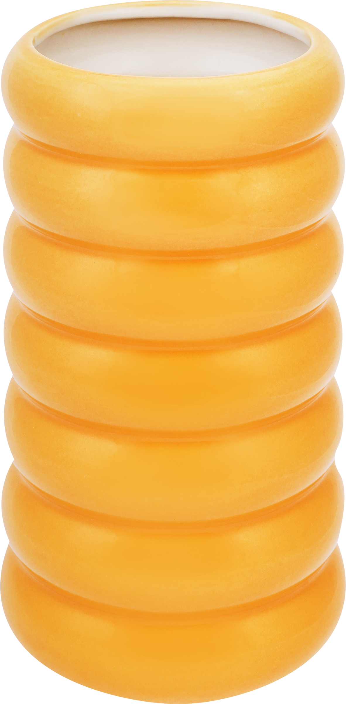 Изображение товара Стильная керамическая ваза HOMECLUB Mira желтая 18см для декора