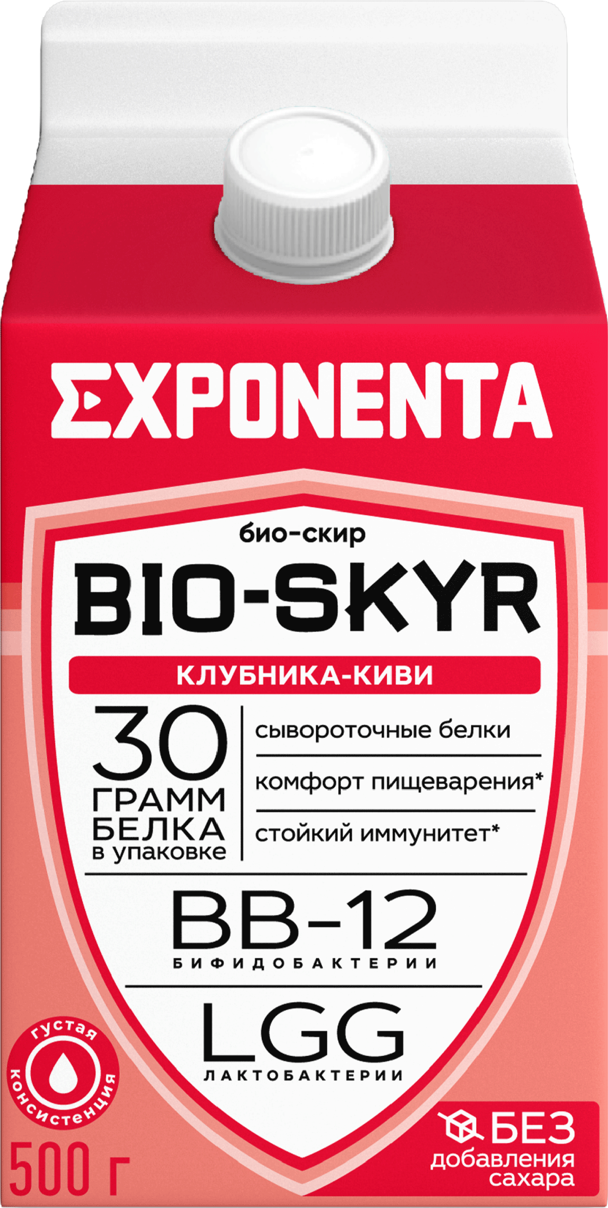 Изображение товара Напиток кисломолочный EXPONENTA BIO-SKYR 3 в 1 обезжир. с в.с. белка клубника киви без змж