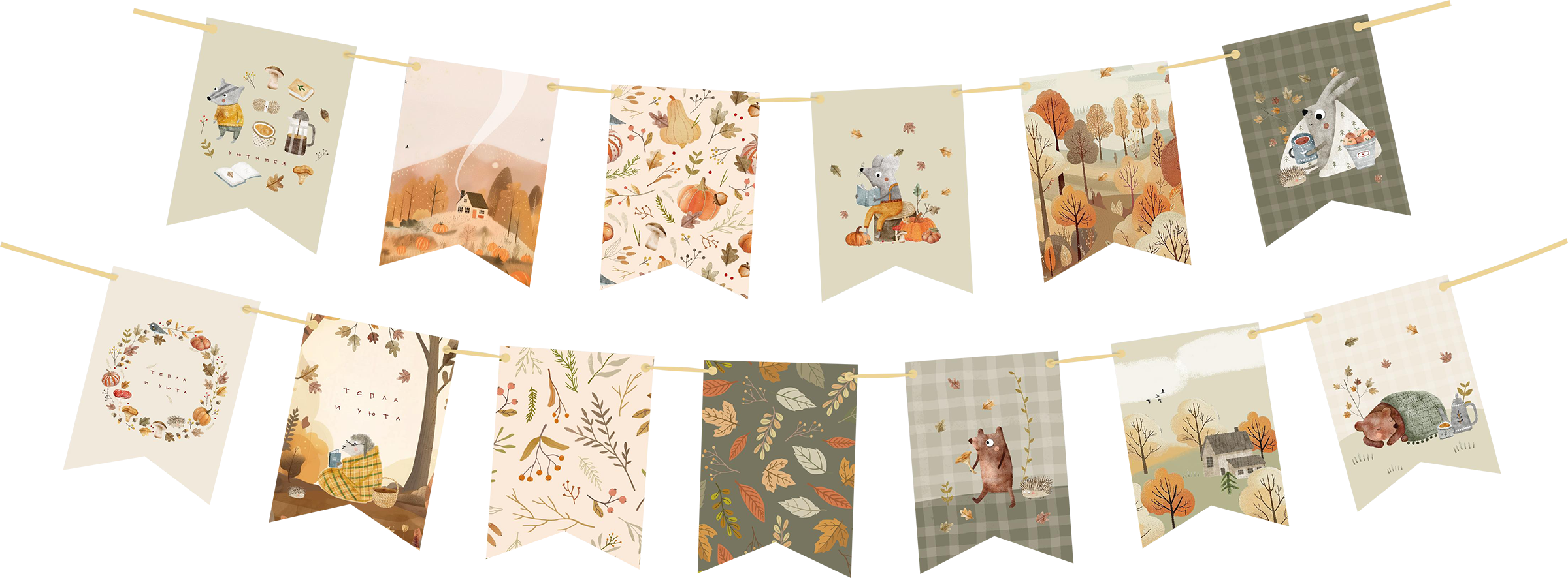 Изображение товара Гирлянда CITY HOME TRADE из бумажных флажков 2м