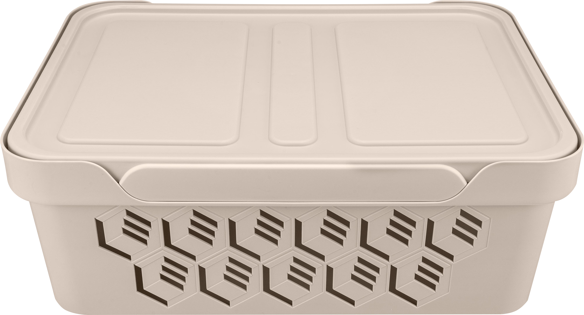 Изображение товара Ящик универсальный ECONOVA Deluxe 38х27,6х14см, с крышкой, светло-бежевый, 12л