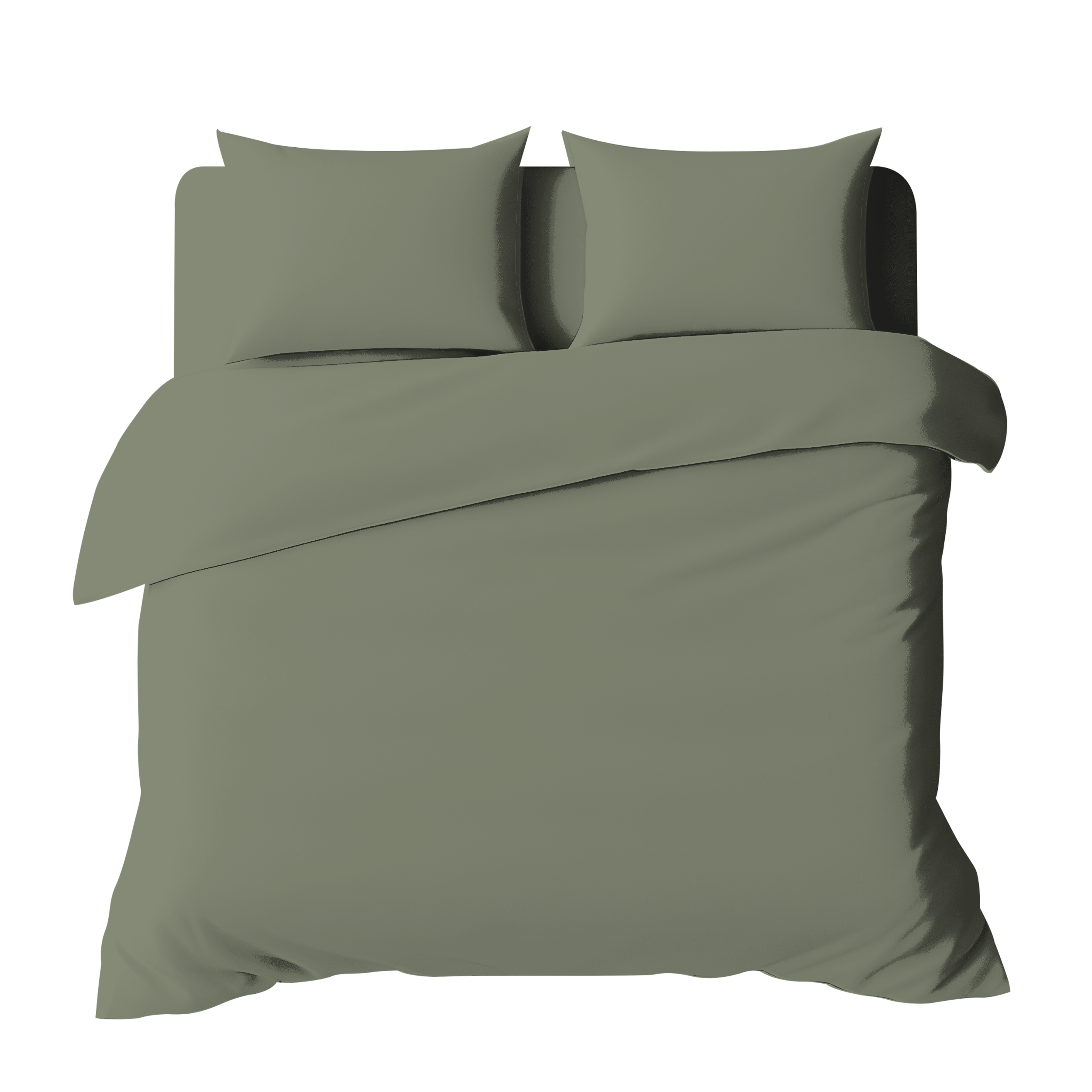 Изображение товара Комплект постельного белья Евро HOMECLUB Olivia зеленого цвета, поплин, 3 предмета