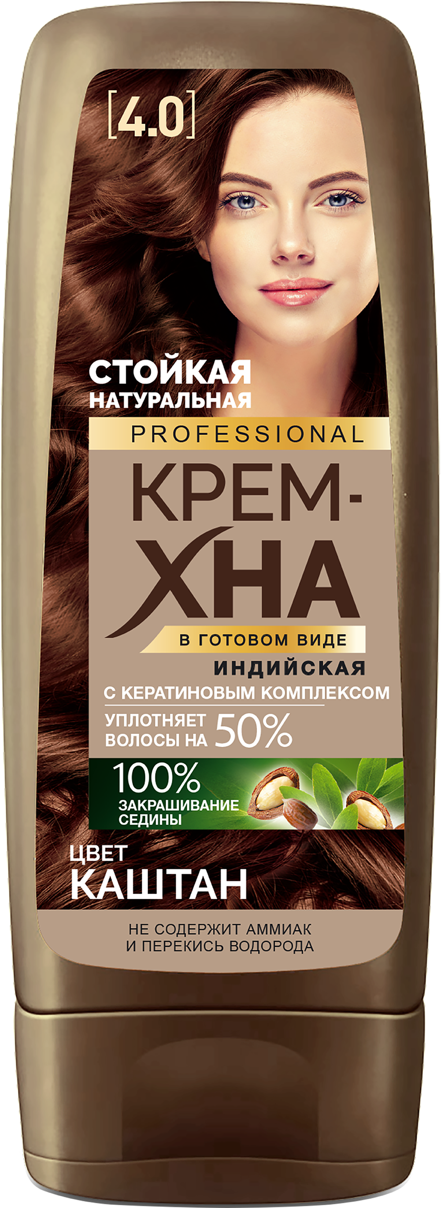 Изображение товара Крем-хна ФИТОКОСМЕТИК Индийская Professional 4.0 Каштан 140 мл для окрашивания волос Изображение товара Крем-хна ФИТОКОСМЕТИК Индийская Professional 4.0 Каштан 140 мл для окрашивания волос
