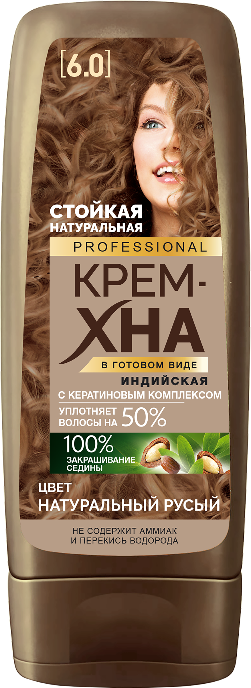 Изображение товара Крем-хна для волос Натуральный русый 6.0, 140мл ФИТОКОСМЕТИК Индийская Professional