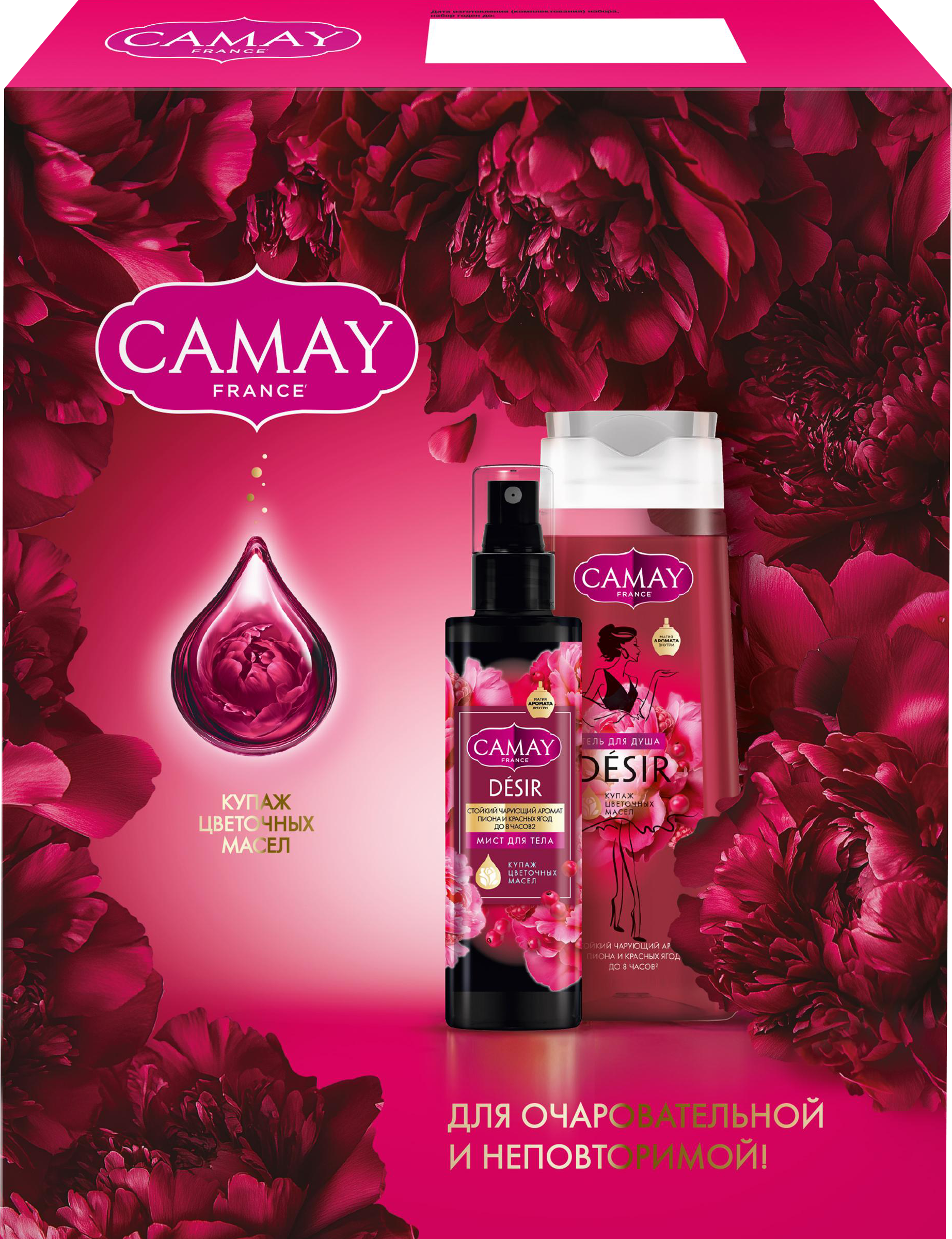 Изображение товара Подарочный набор CAMAY Desir 440 мл гель и спрей-мист для тела и волос