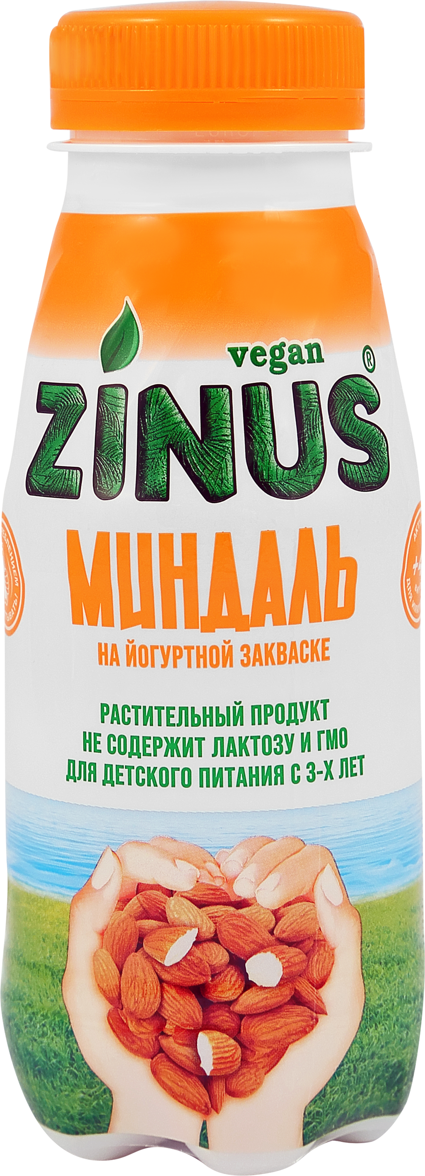 Изображение товара Напиток растительный для детей ZINUS VEGAN миндаль на йогуртной закваске 3 лет+